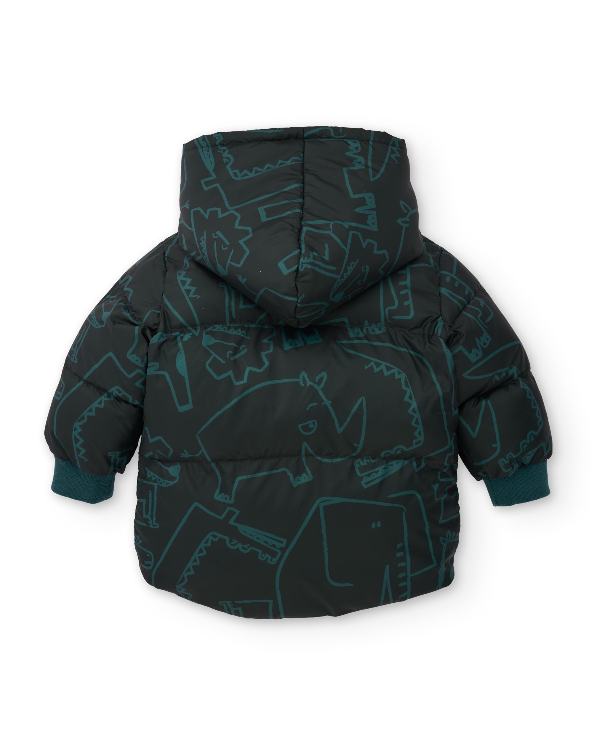 TucTuc Cappotti Cappotto bambino verde stampa rinoceronti