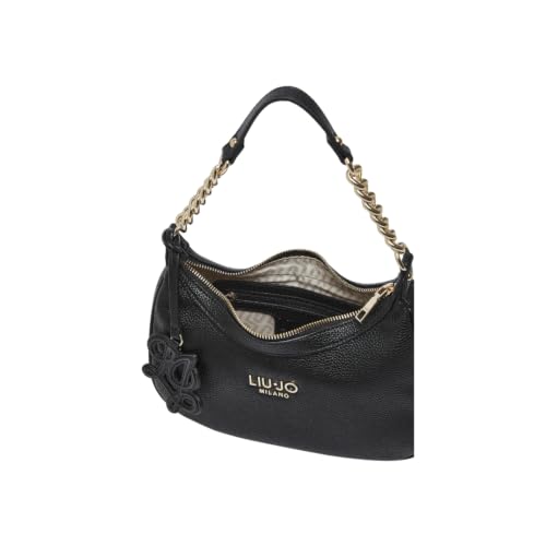 Liu Jo Jeans AF6207 ES039 Borsa Hobo Nera Similpelle