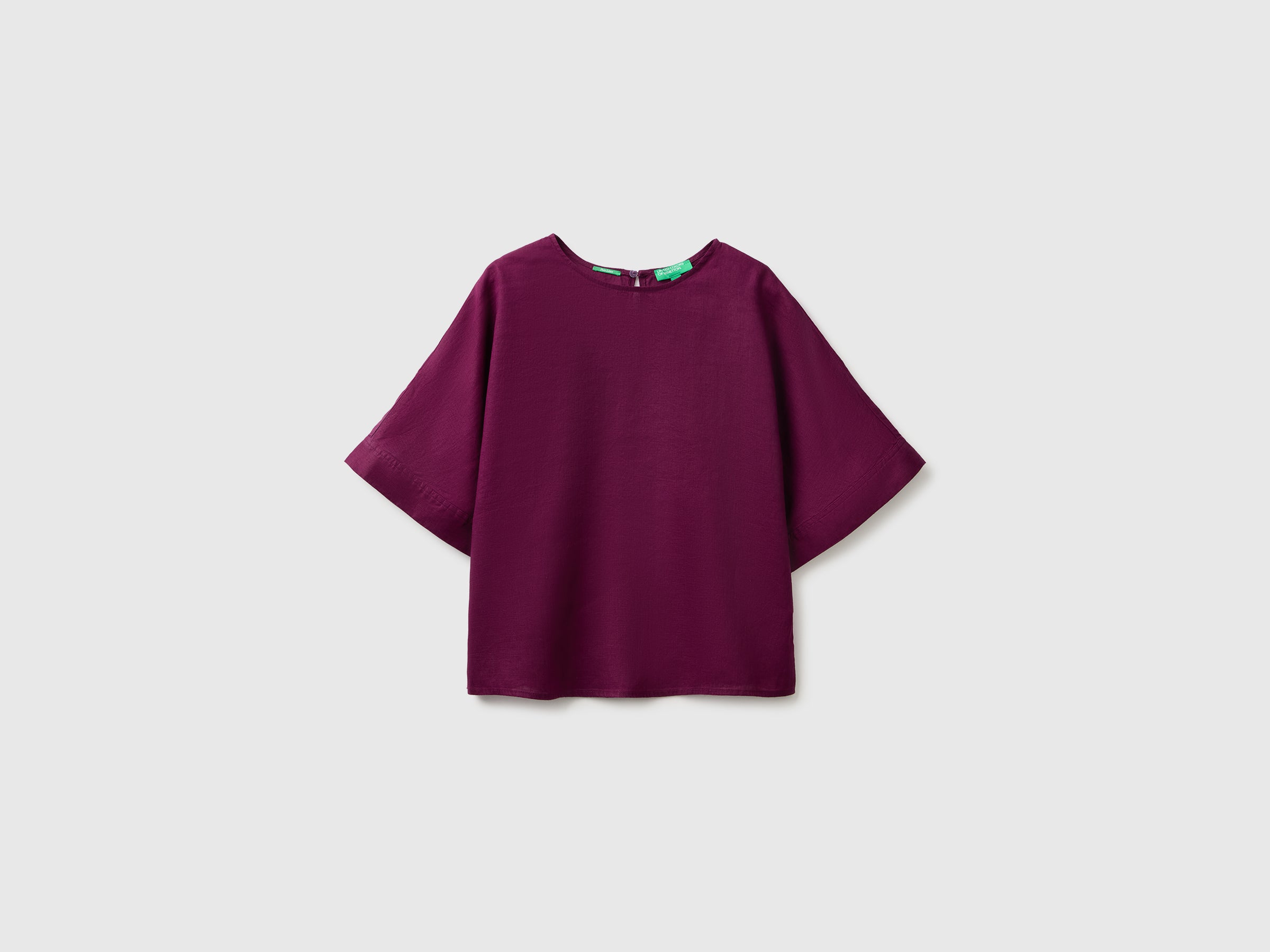 United Colors of Benetton Blusa Lino Girocollo Manica Kimono M