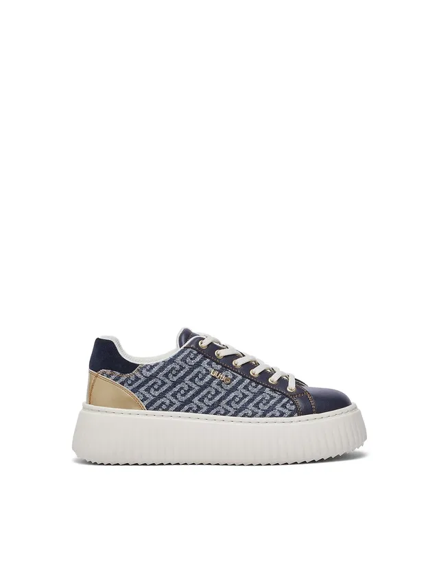 Liu Jo Sneakers Platform Denim Monogram 35 EU