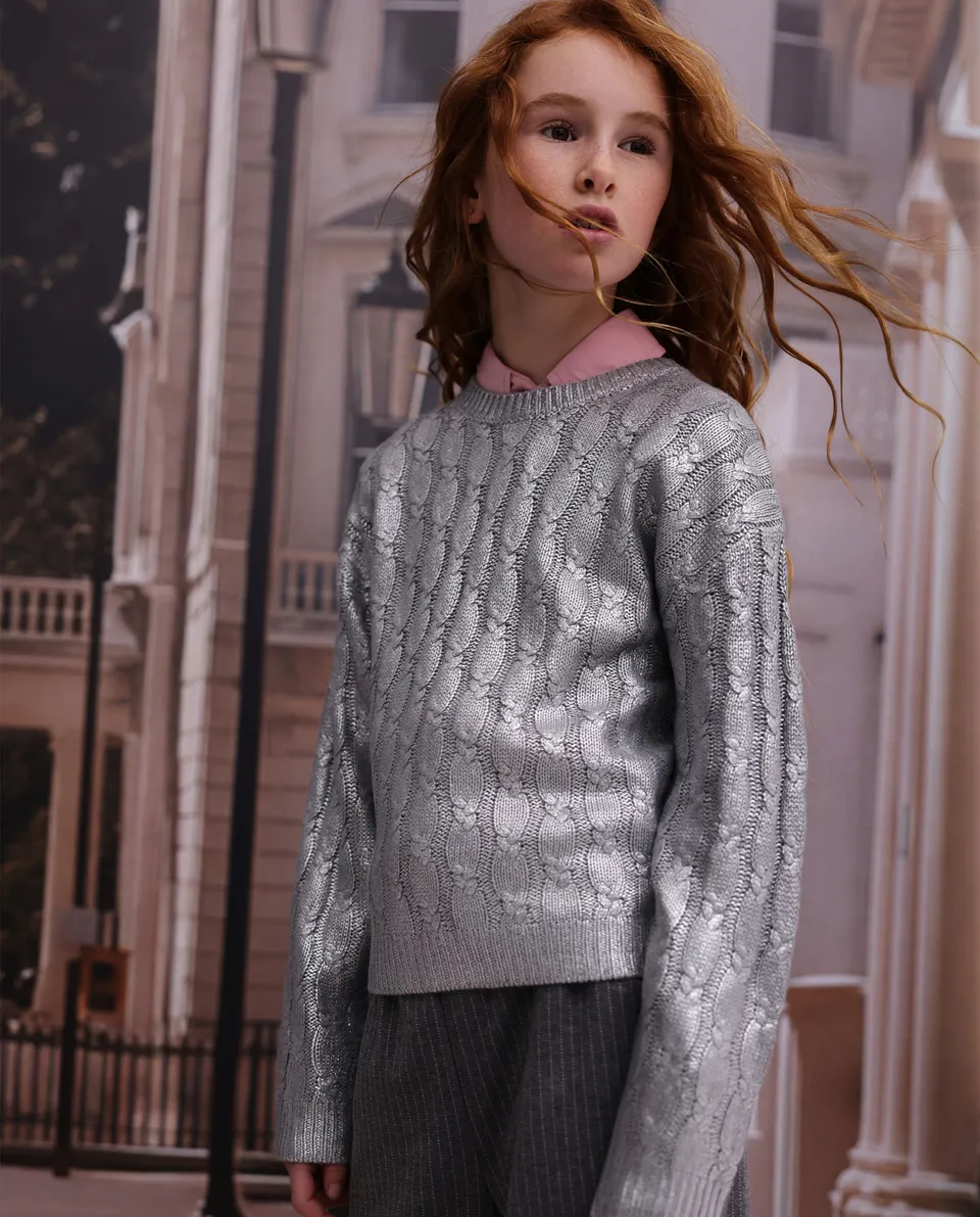 TucTuc Maglioni Maglione Bambina Tricot Argento maniche lunghe