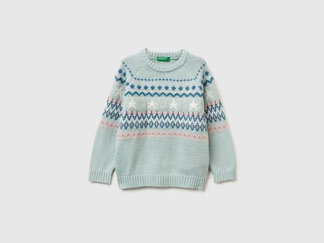 United Colors of Benetton Maglione Jacquard bimbo misto lana