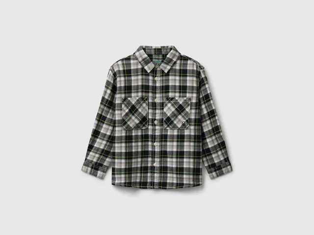 United Colors of Benetton camicia quadri cotone manica lunga bimbo
