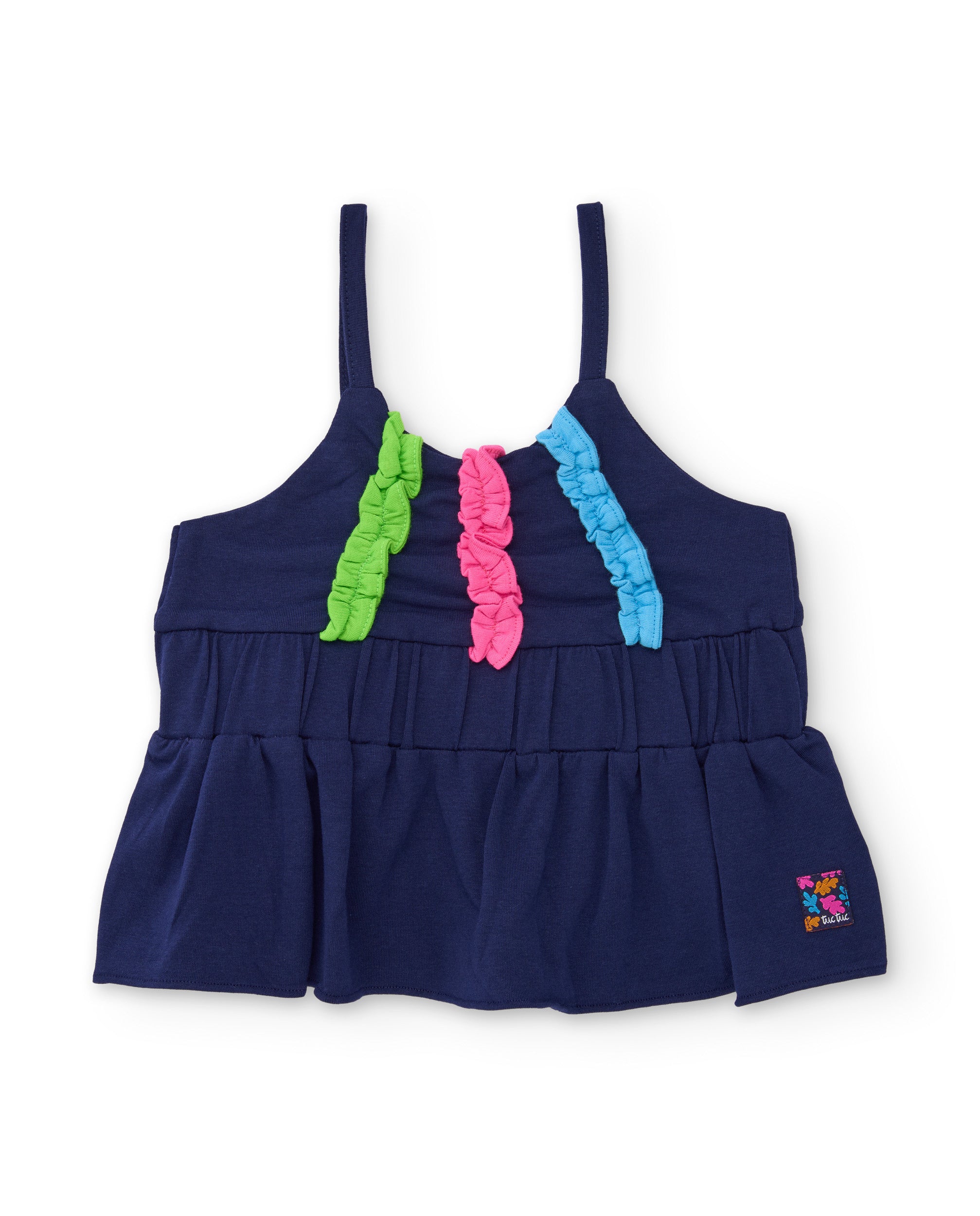 TucTuc Magliette top bambina navy spalline arricciate