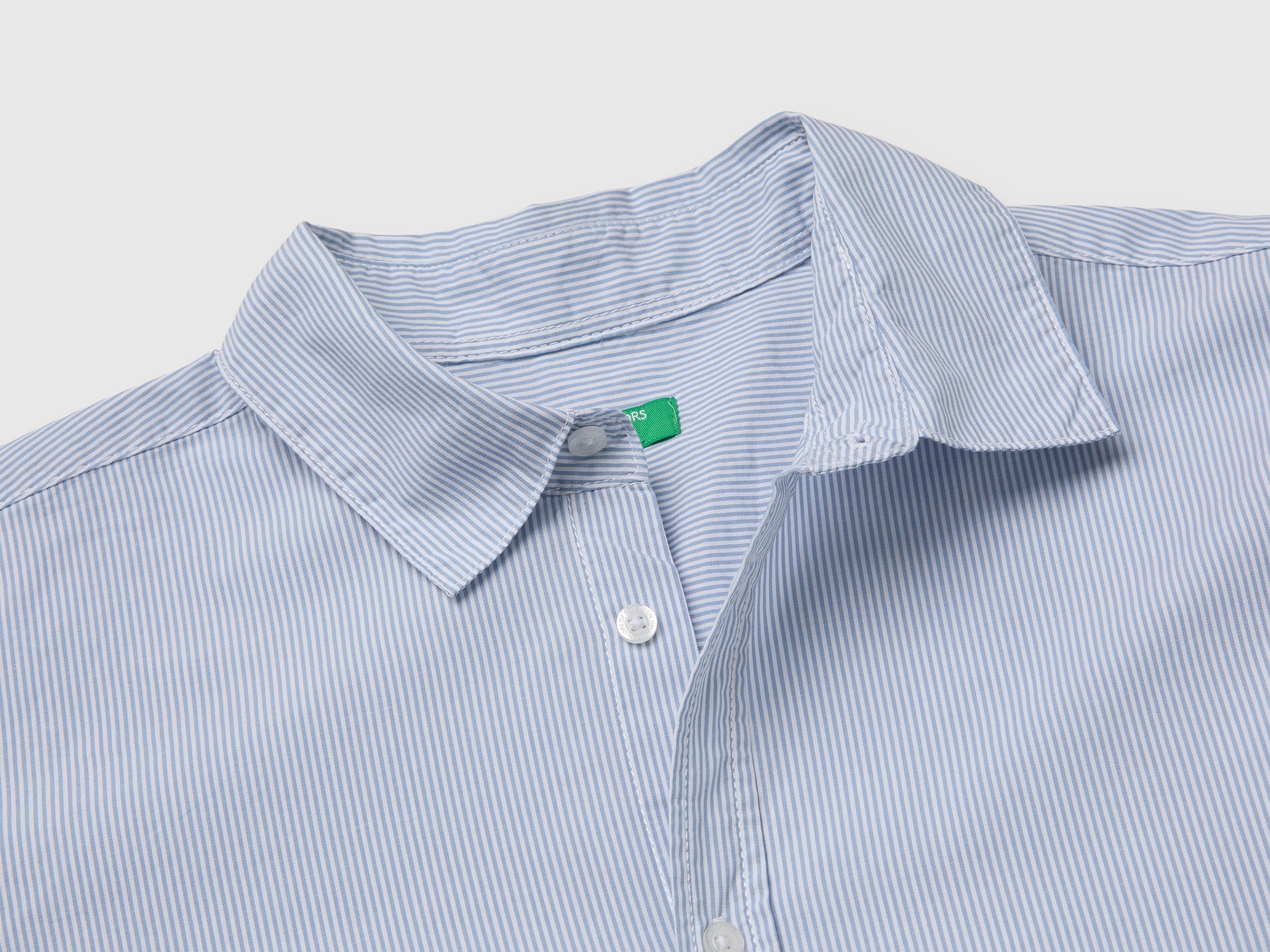 Benetton Camicia a Righe 100% Cotone Taglia L Maniche Lunghe