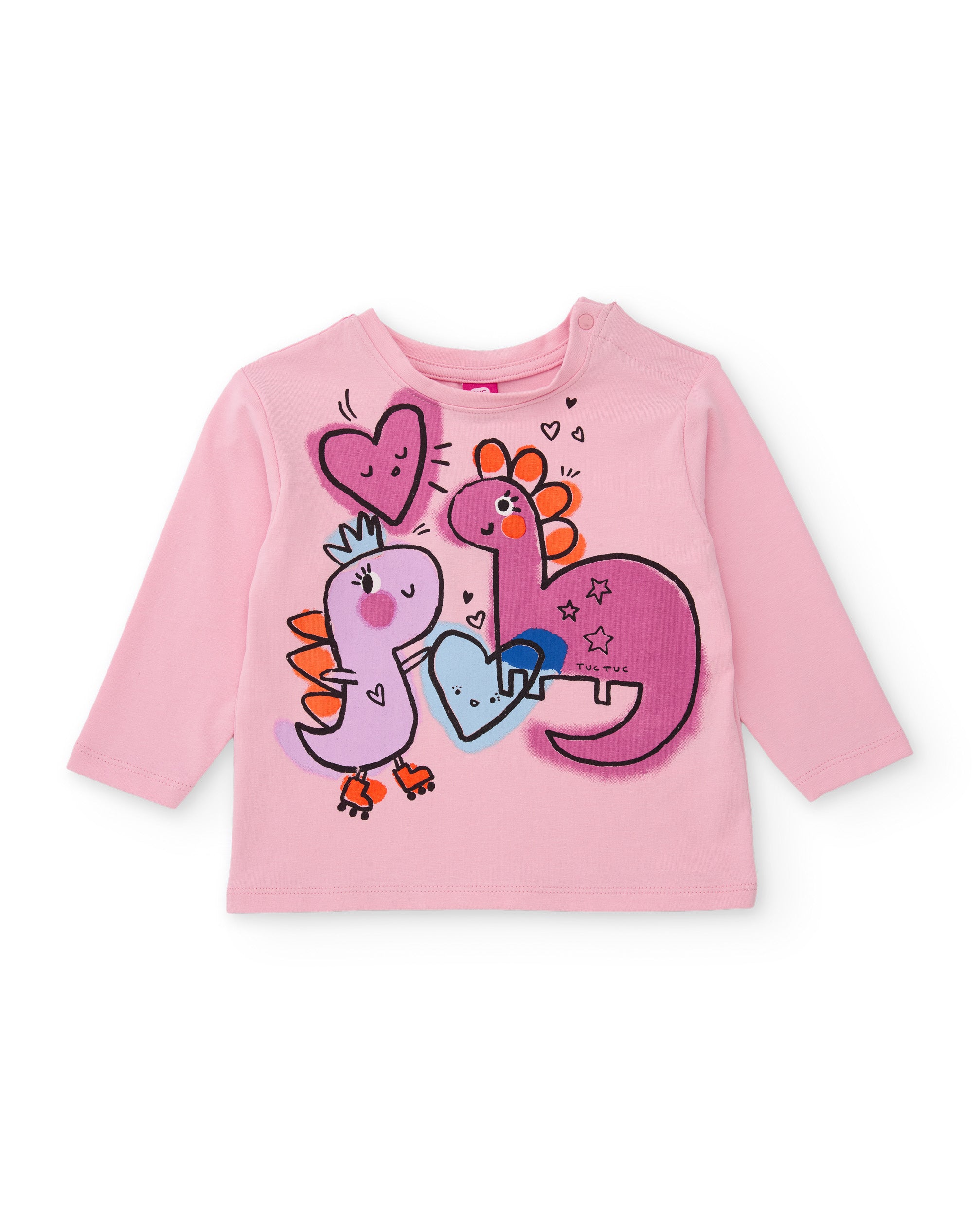 TucTuc Magliette t-shirt bambina dinosauri rosa 4 anni