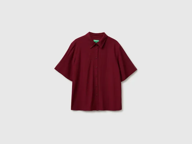 Benetton Shirts camicia viscosa manica 3/4 collo classico taglia M