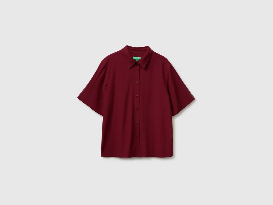 Benetton Shirts camicia viscosa manica 3/4 collo classico taglia M