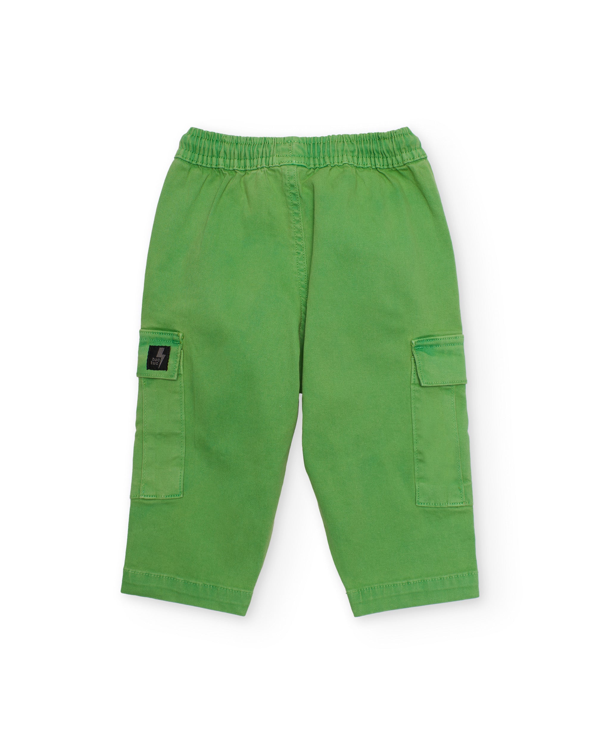 TucTuc Pantaloni Cargo Bambino Verde con Tasche ed Elastico