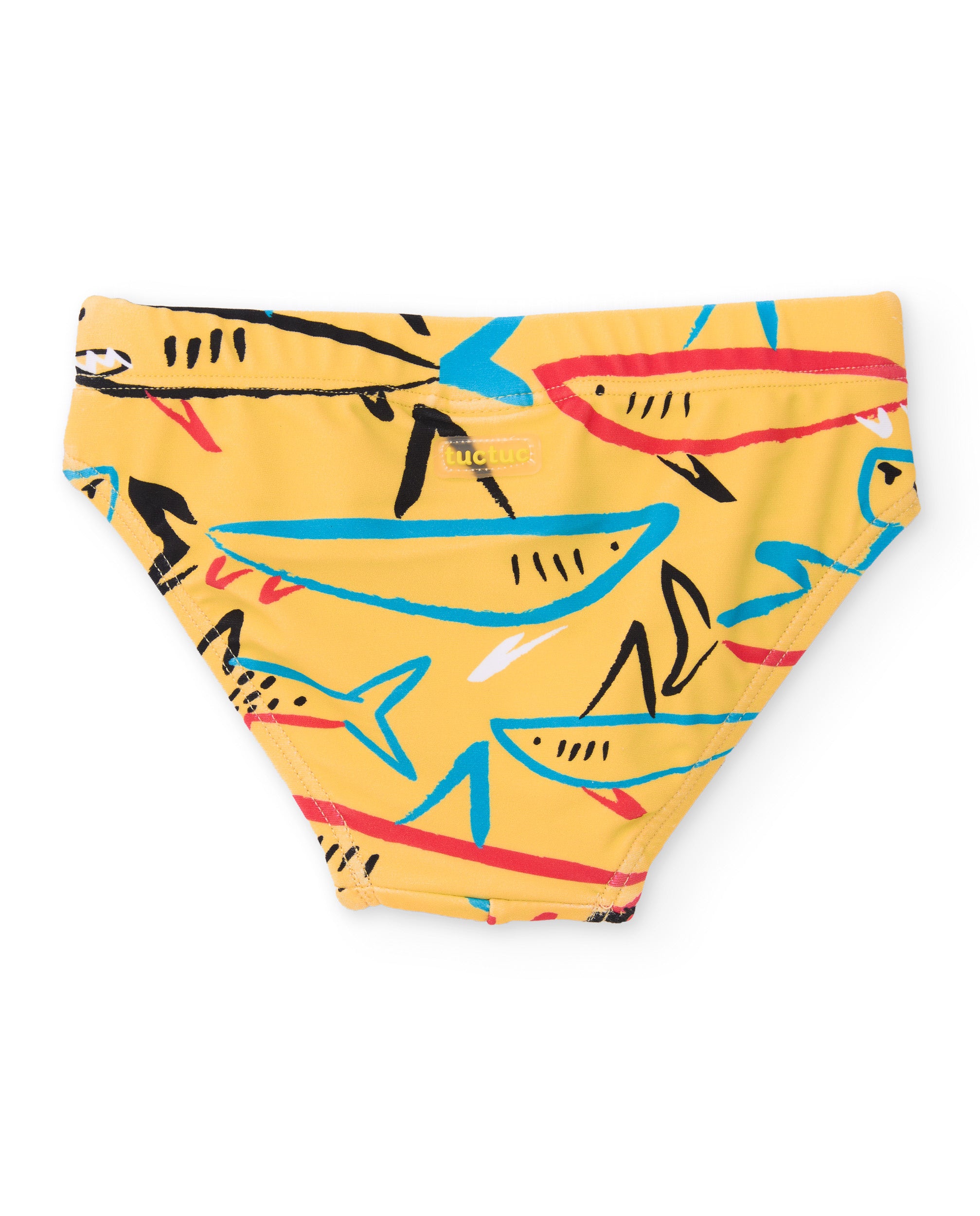 TucTuc Costumi slip bagno bimbo giallo squali