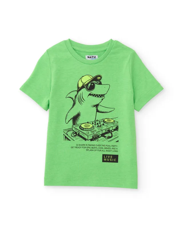 TucTuc Magliette T-Shirt Squalo DJ Verde Cotone