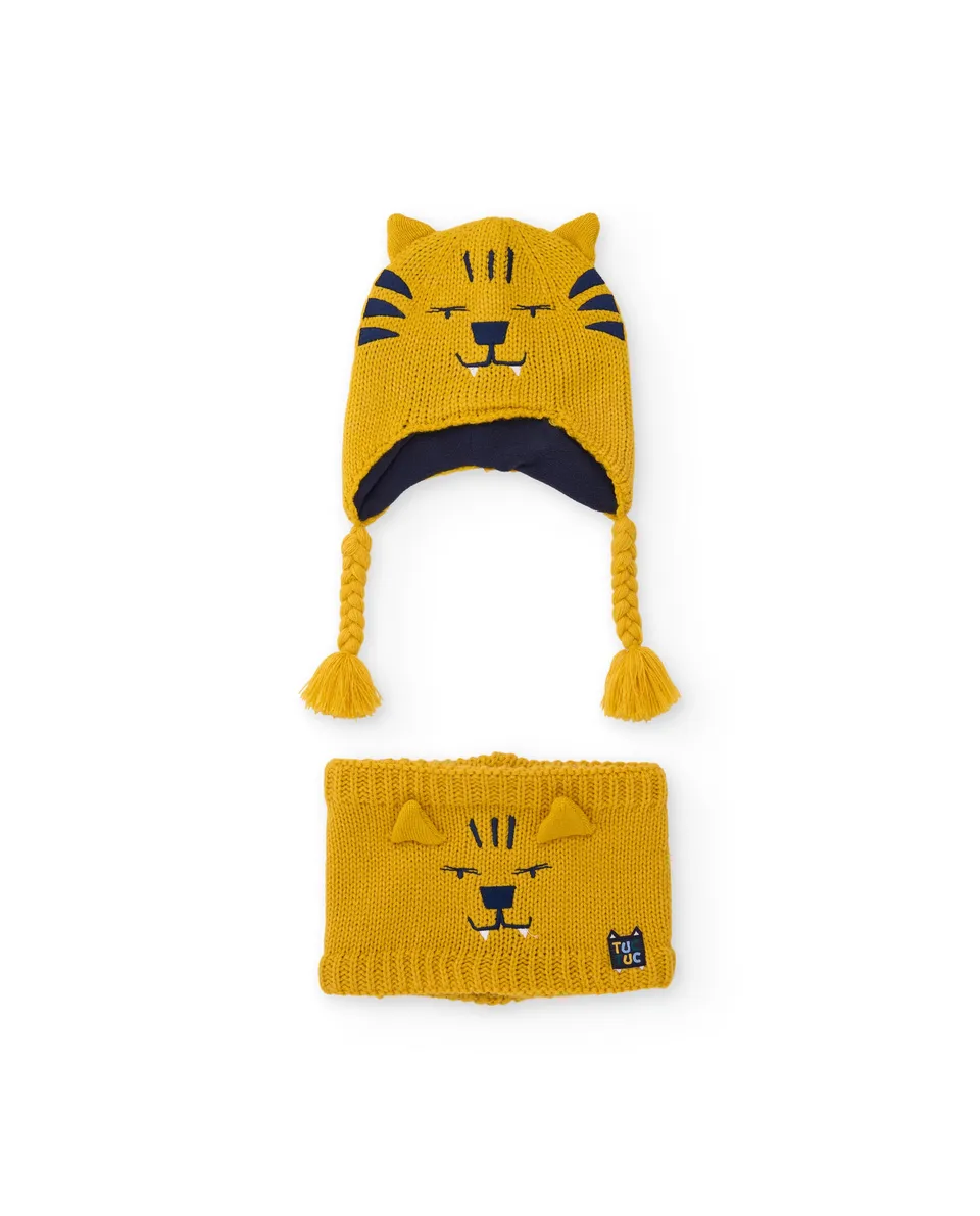 TucTuc Accessori set bimbo giallo tigre tricot