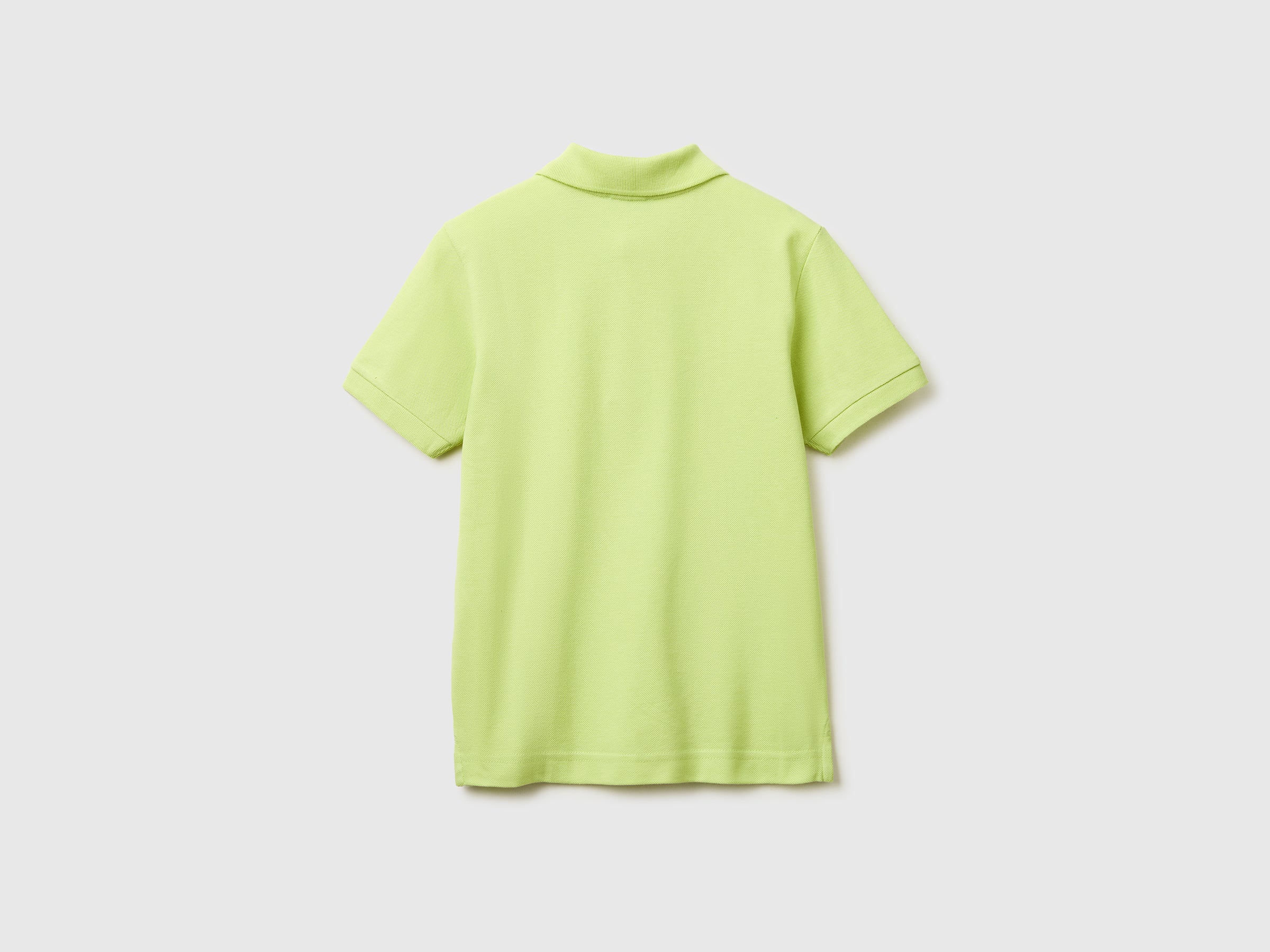 Benetton Polo Slim Cotone Biologico Manica Corta Patch