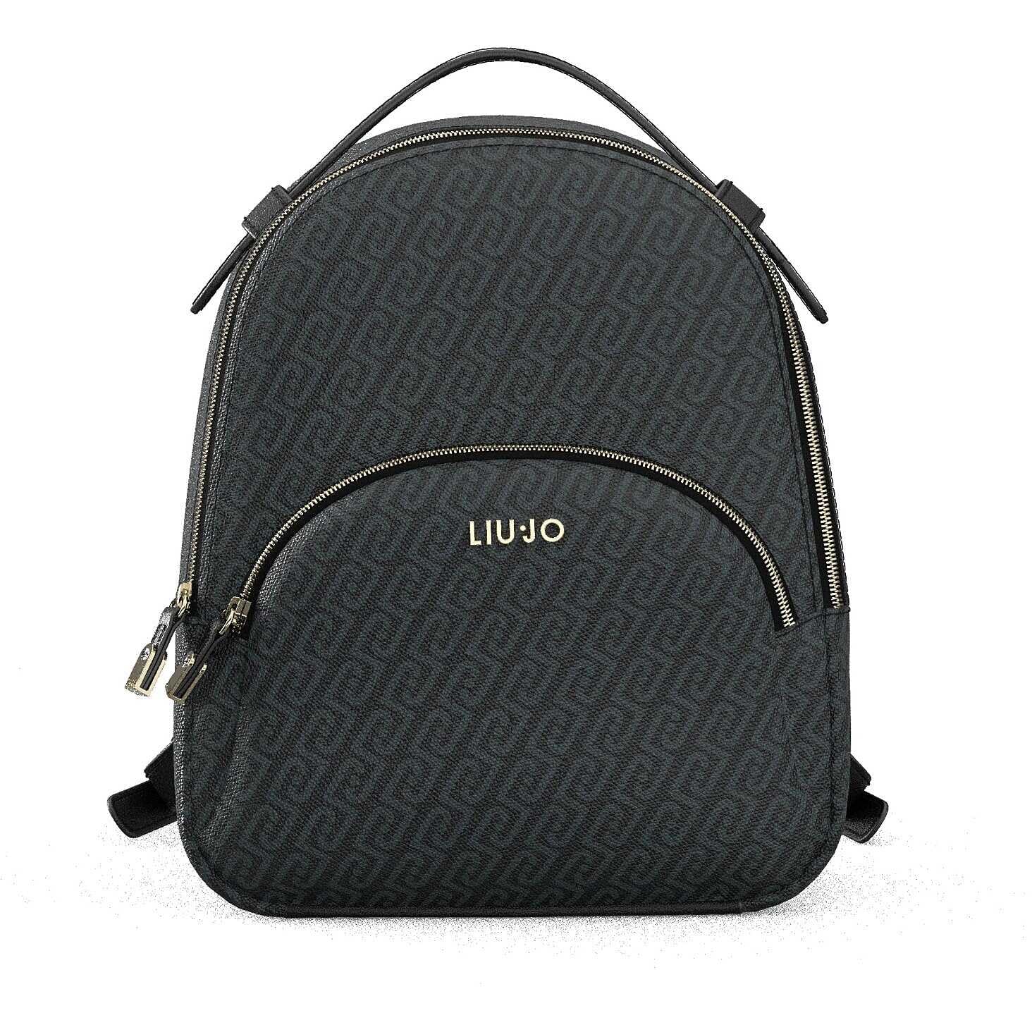 Liu Jo AF6209 E1137 zaino nero ecopelle backpack M