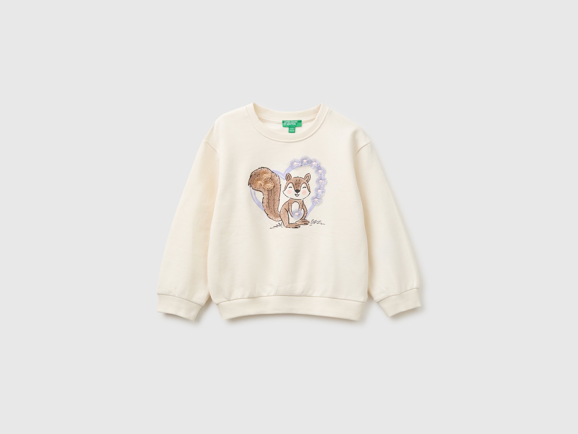 United Colors of Benetton felpa ricamo cotone bio