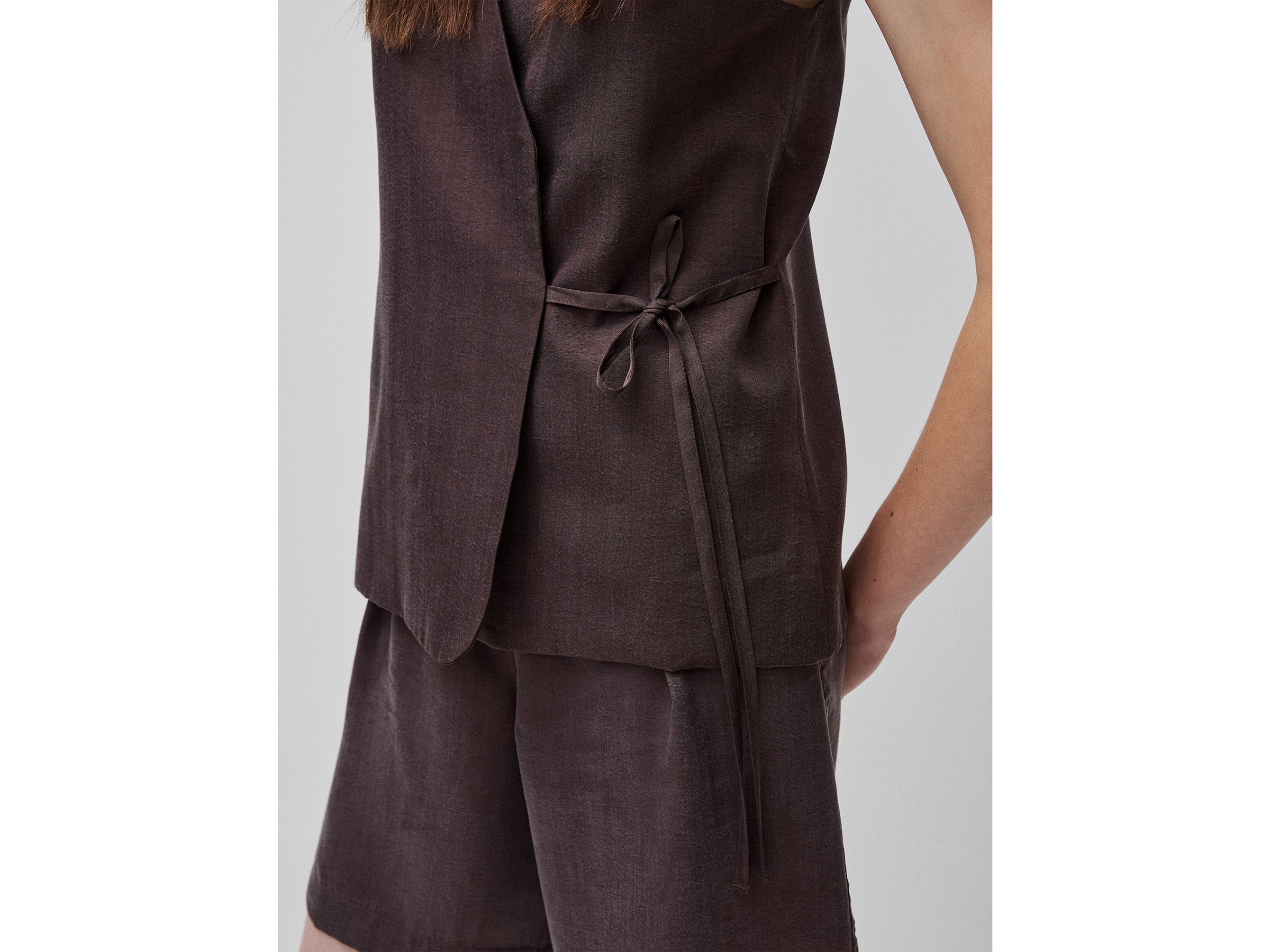 United Colors of Benetton Gilet Lyocell Scollo V Donna Leggero