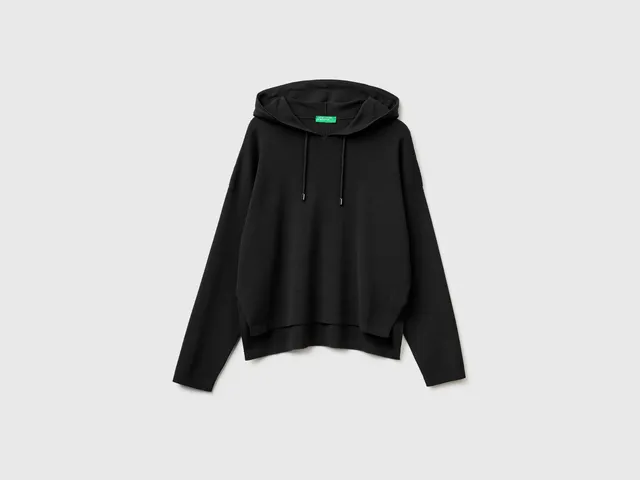 United Colors of Benetton Maglione Cappuccio Oversize Viscosa M