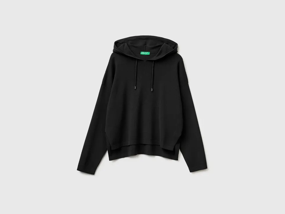 United Colors of Benetton Maglione Cappuccio Oversize Viscosa M
