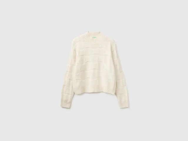 United Colors of Benetton Maglione Misto Lana Taglia S Mezzo Collo
