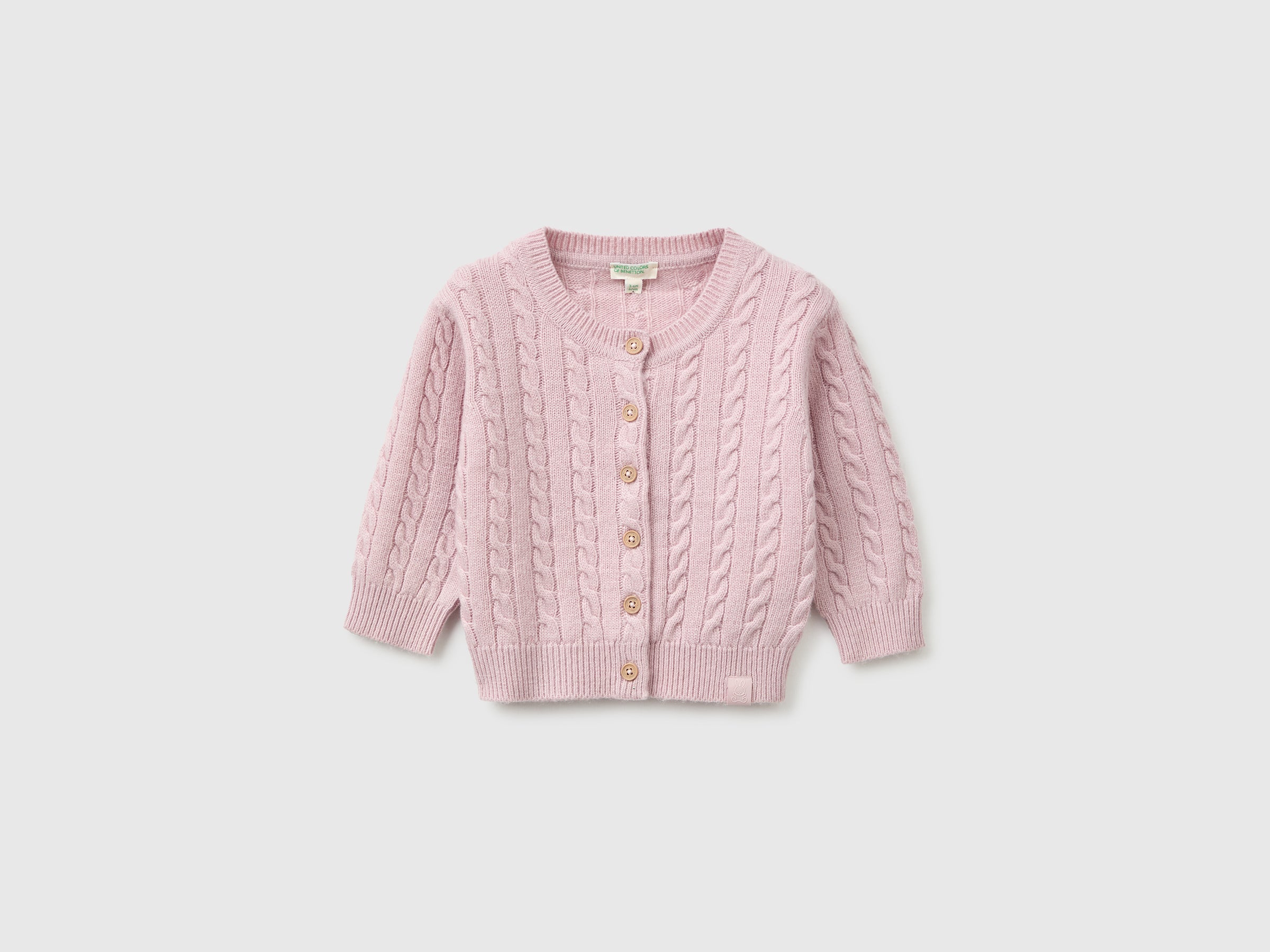 United Colors of Benetton cardigan lana trecce taglia 68