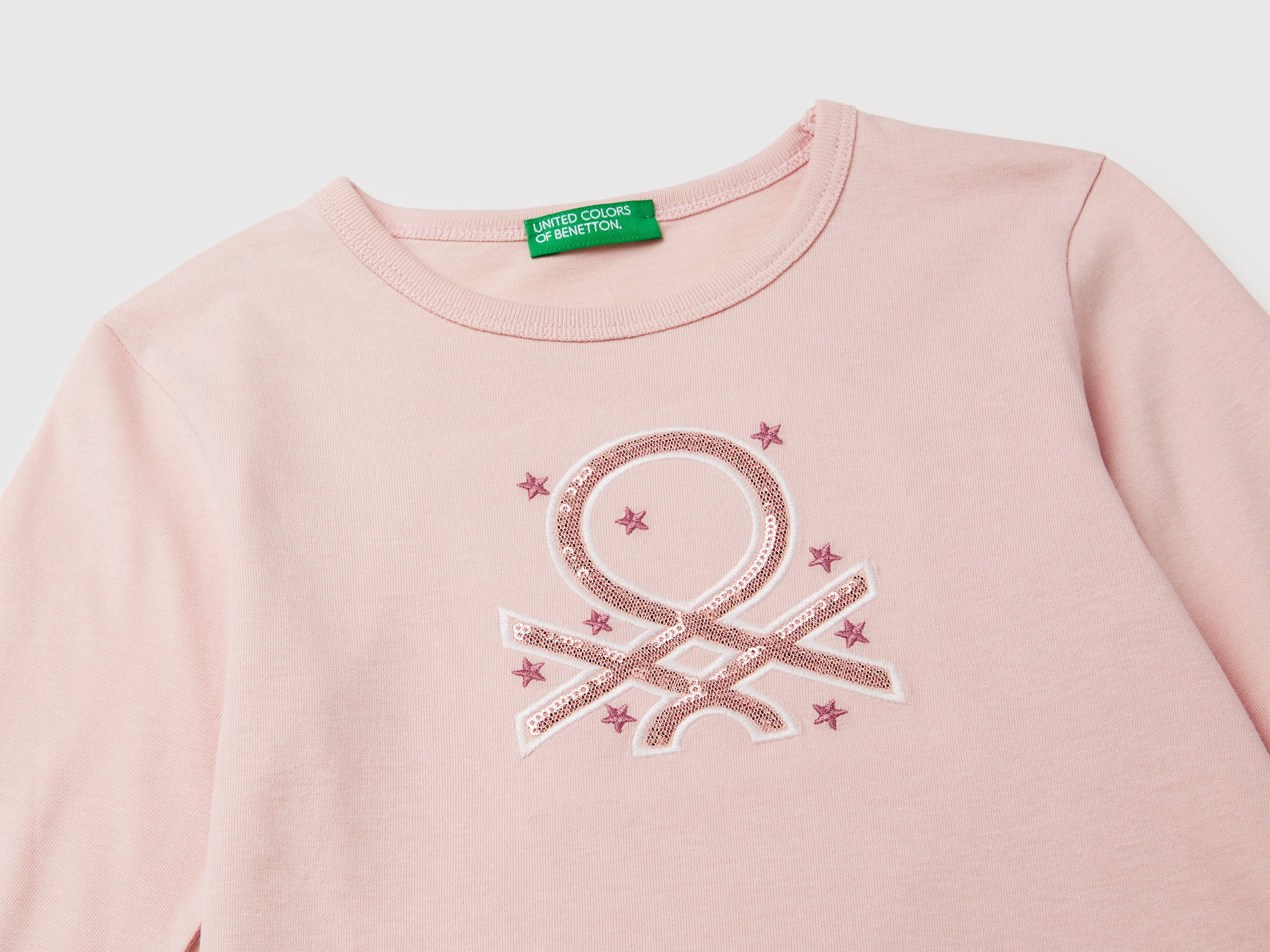 Benetton T-Shirts T-shirt stampa paillettes cotone bio taglia 104