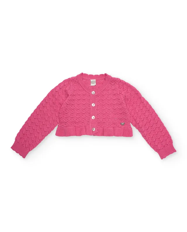TucTuc Maglioni Cardigan Bambina Tricot Rosa Traforata