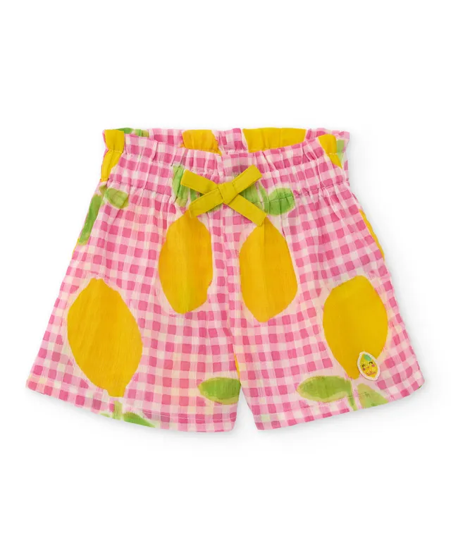 TucTuc Bermuda short limoni quadretti rosa bambina