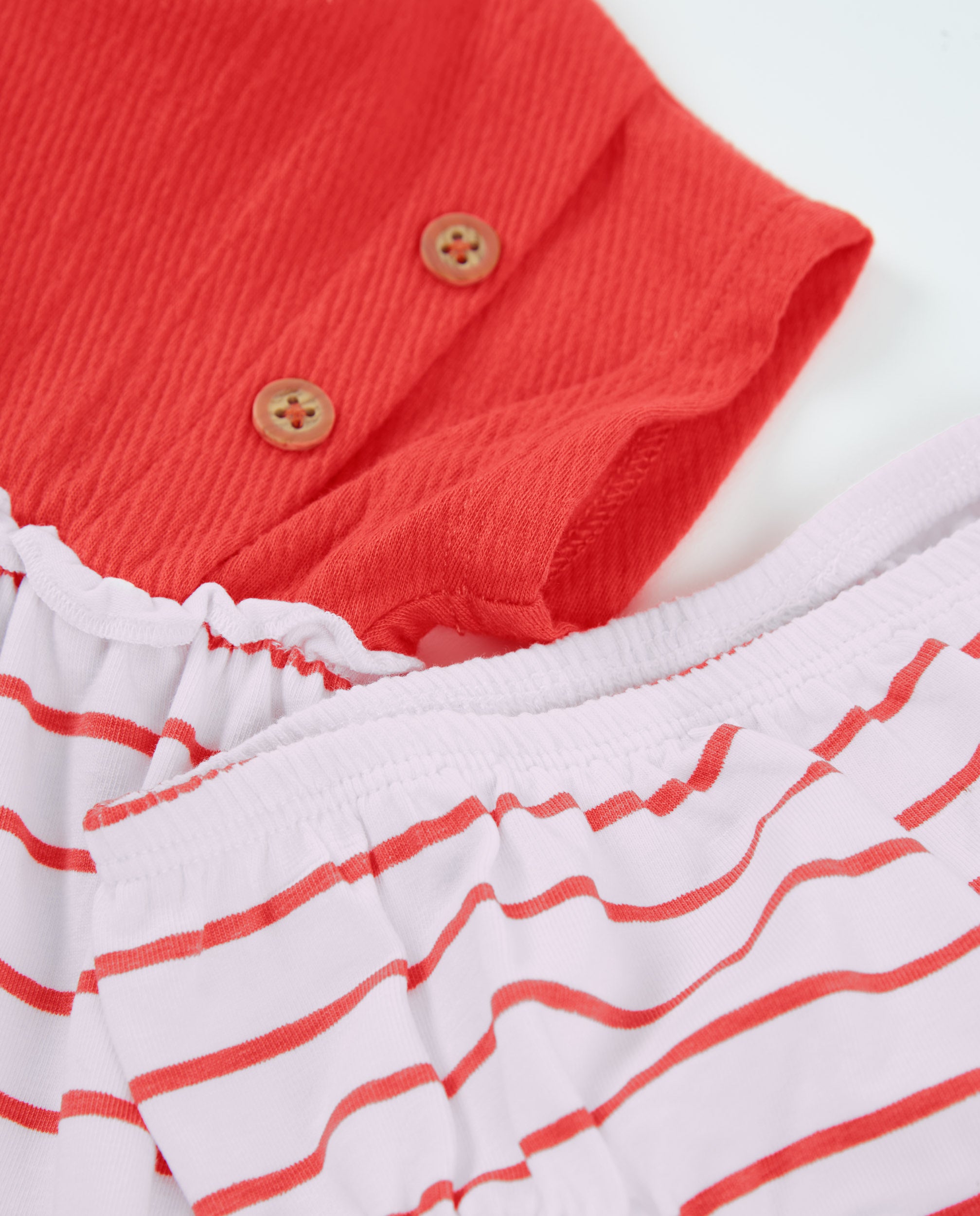 TucTuc Vestiti Neonata Rosso 0-24 Mesi Tasca Fragola+Righe