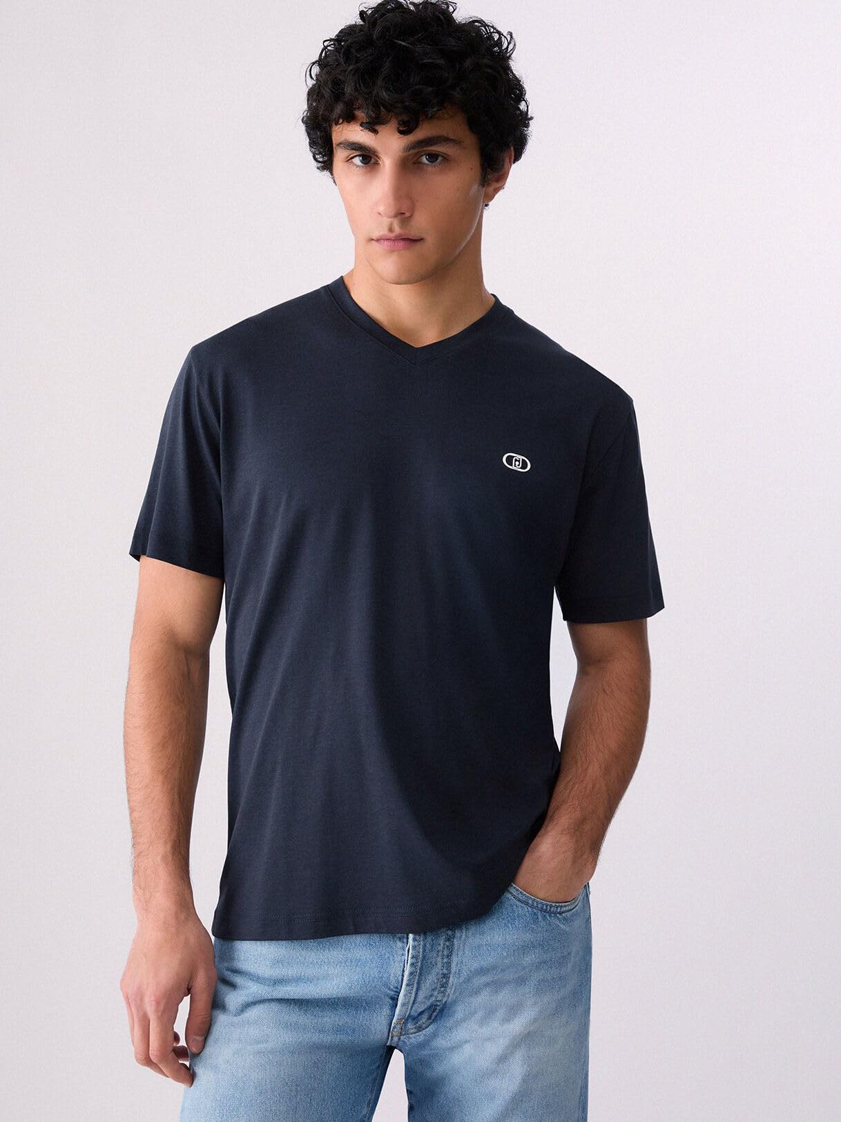 Liu Jo Baby Scollo a V T-Shirt Cotone Uso Quotidiano