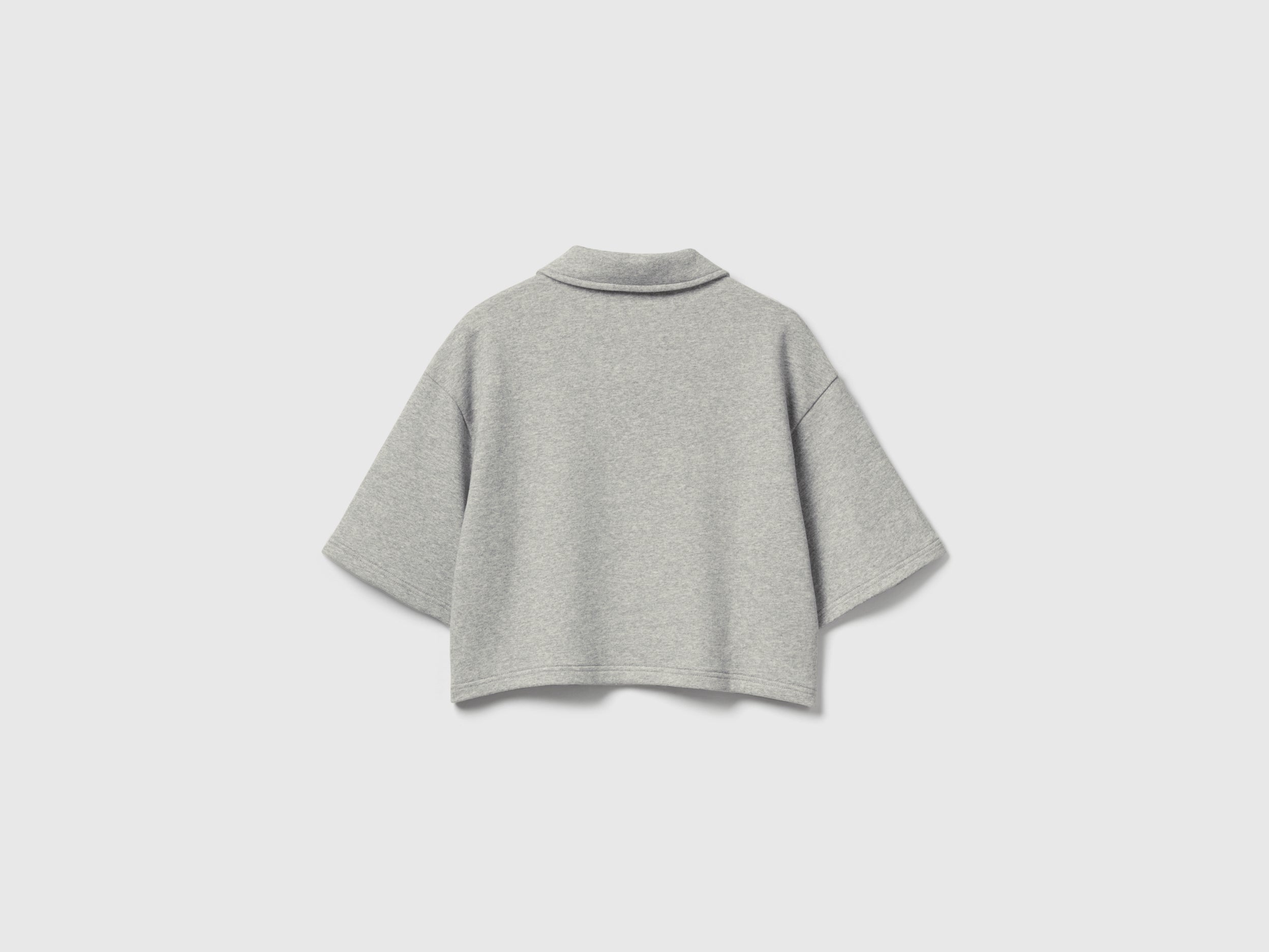 United Colors of Benetton polo cropped zip cotone