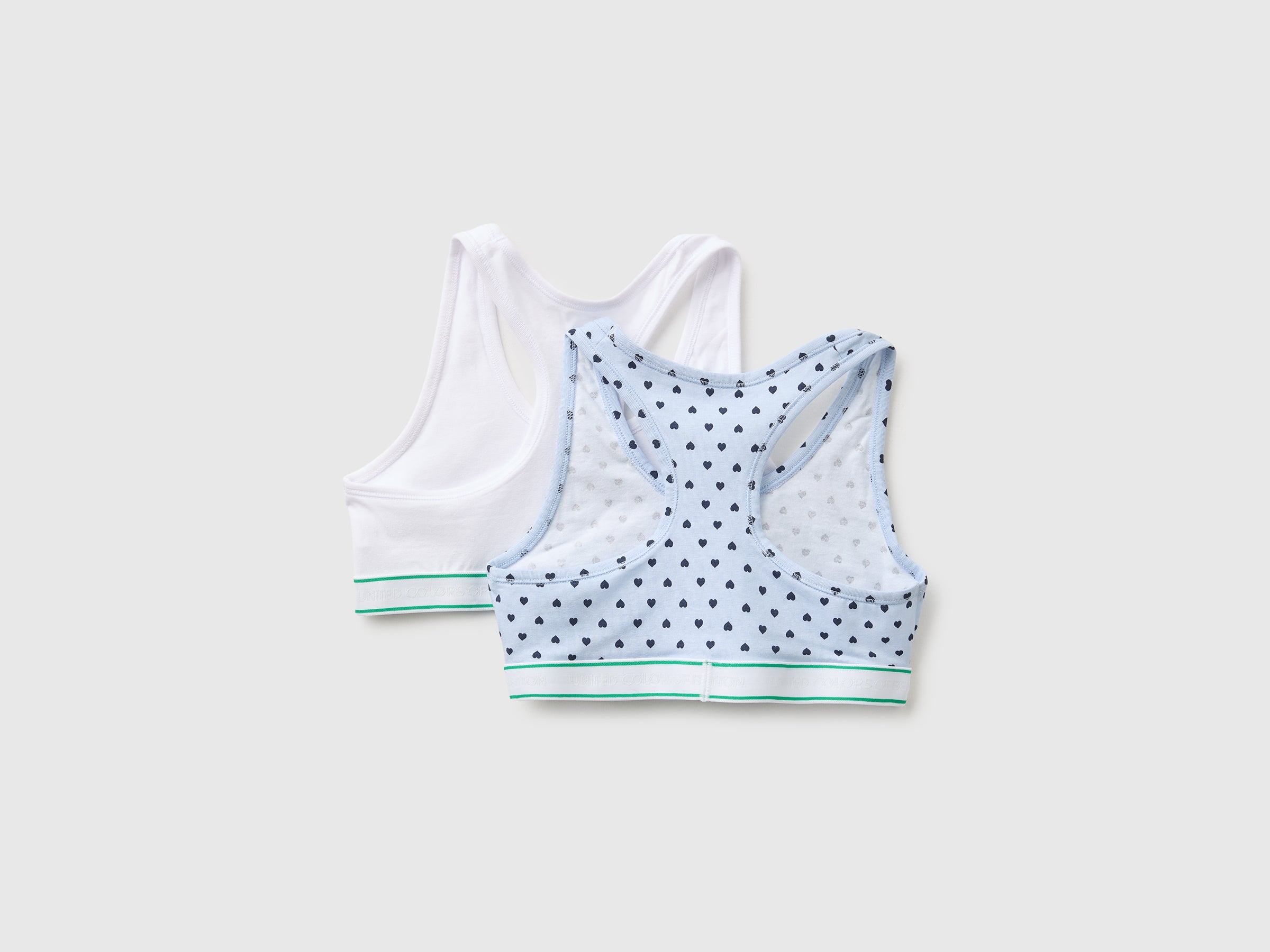 Benetton Set 2 reggiseni cotone bambina cuori 7-8 anni
