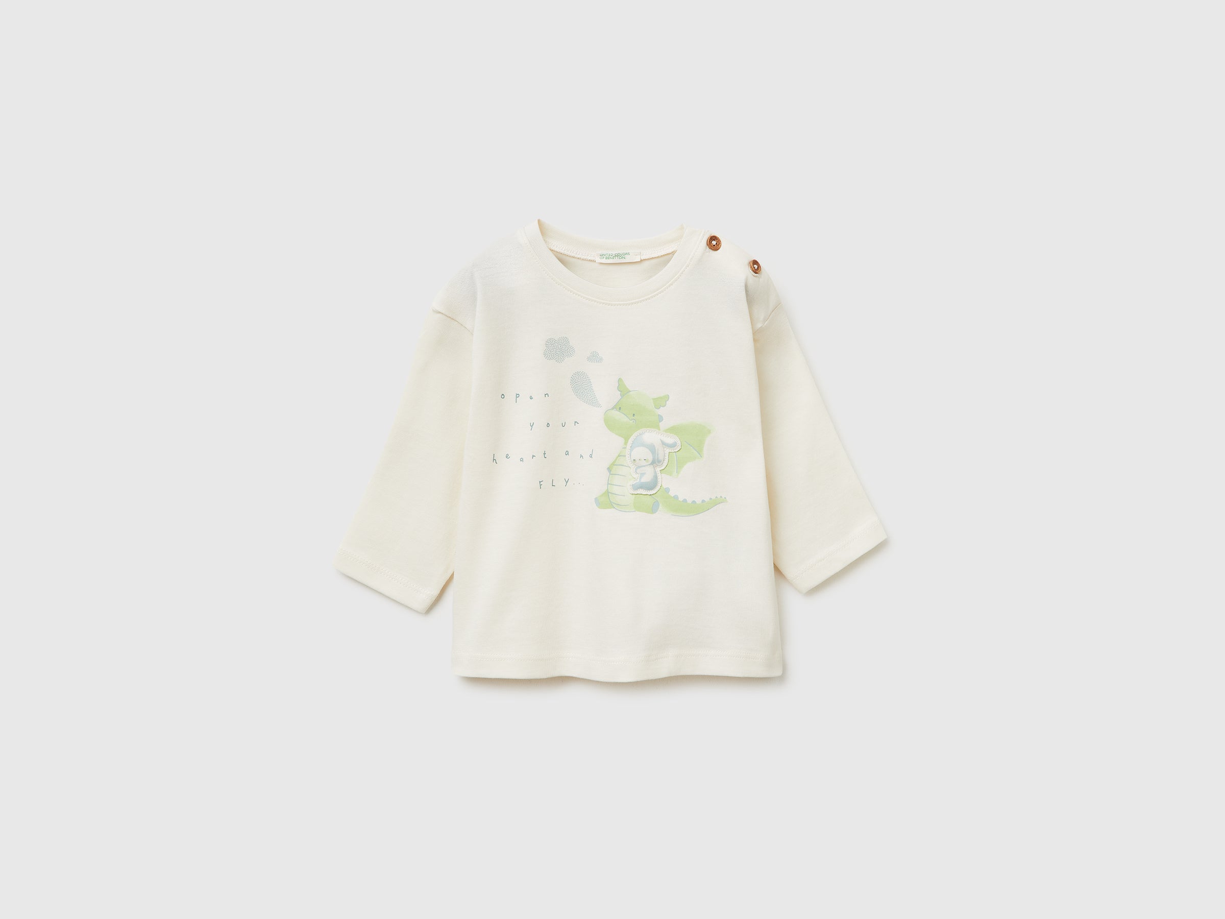 United Colors of Benetton maglietta neonato cotone bio manica lunga