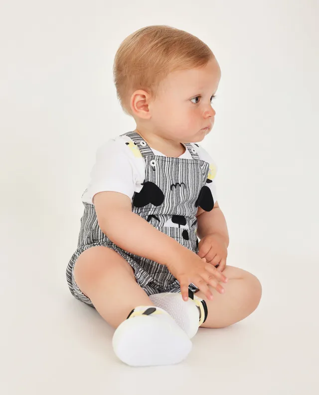 TucTuc Completi salopette righe completo neonato grigio