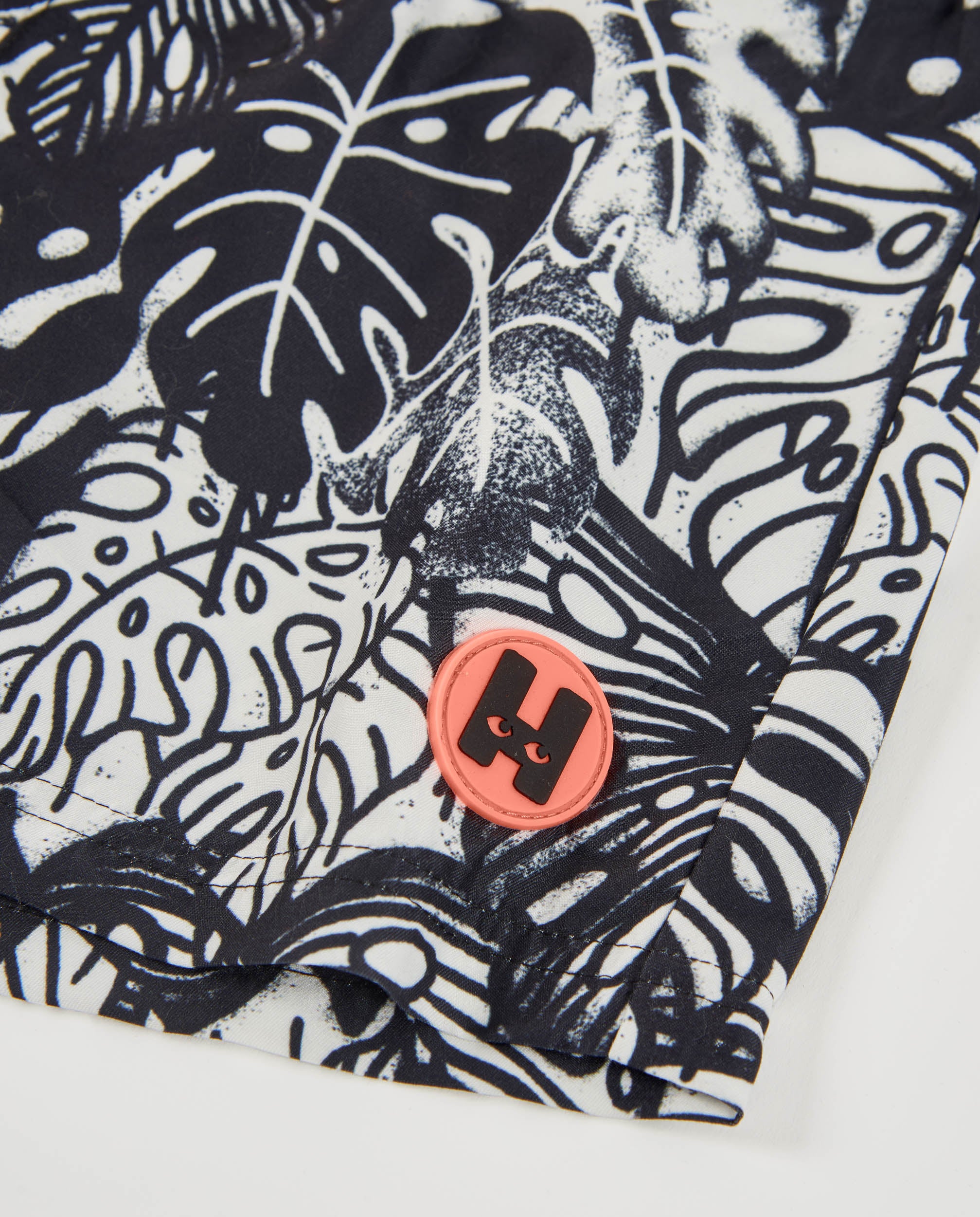 TucTuc Costumi Da Bagno boxer bambino nero foglie tropicali