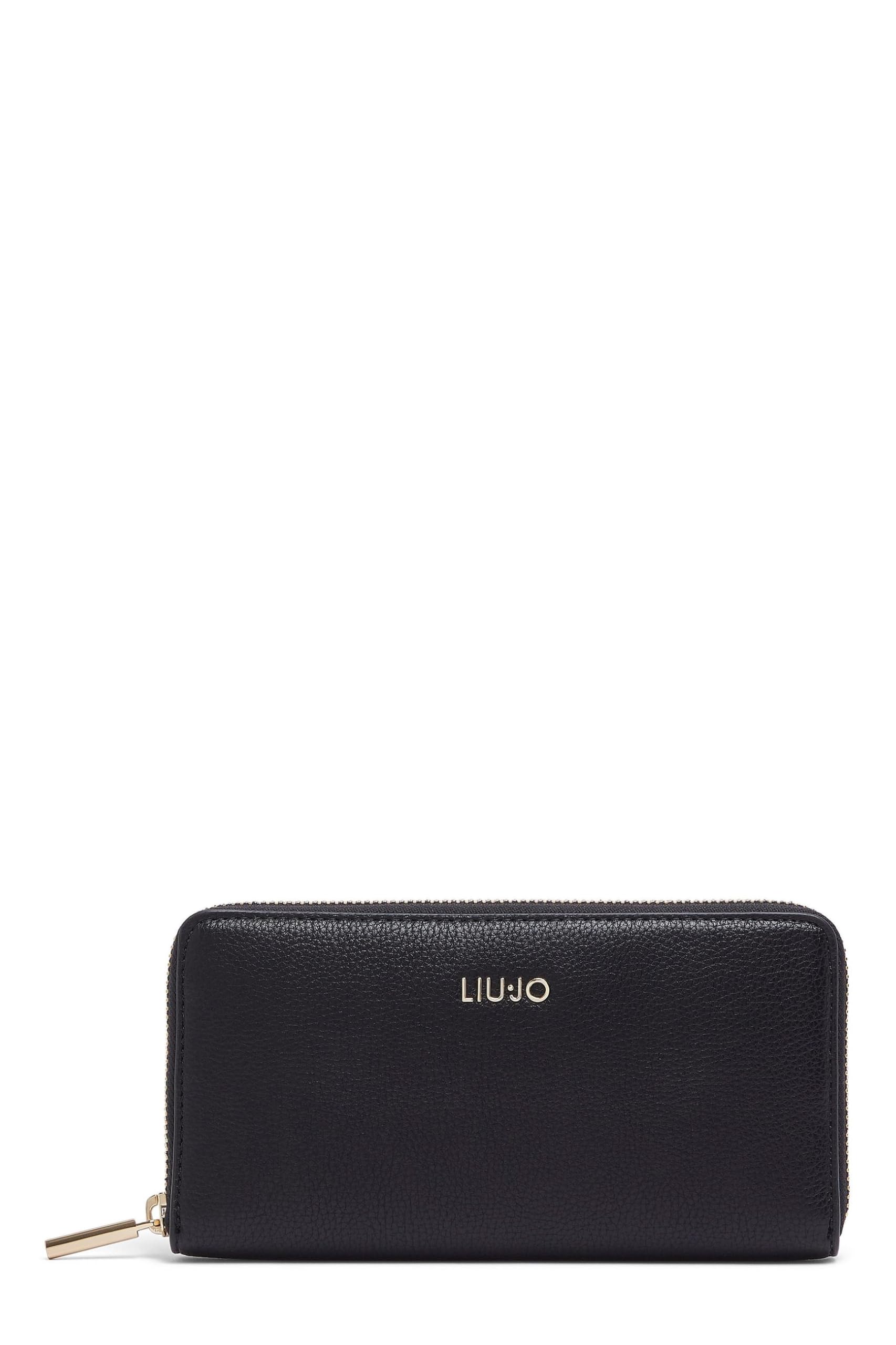Liu Jo AF6170 E1019 portafoglio zip around nero XL cerniera
