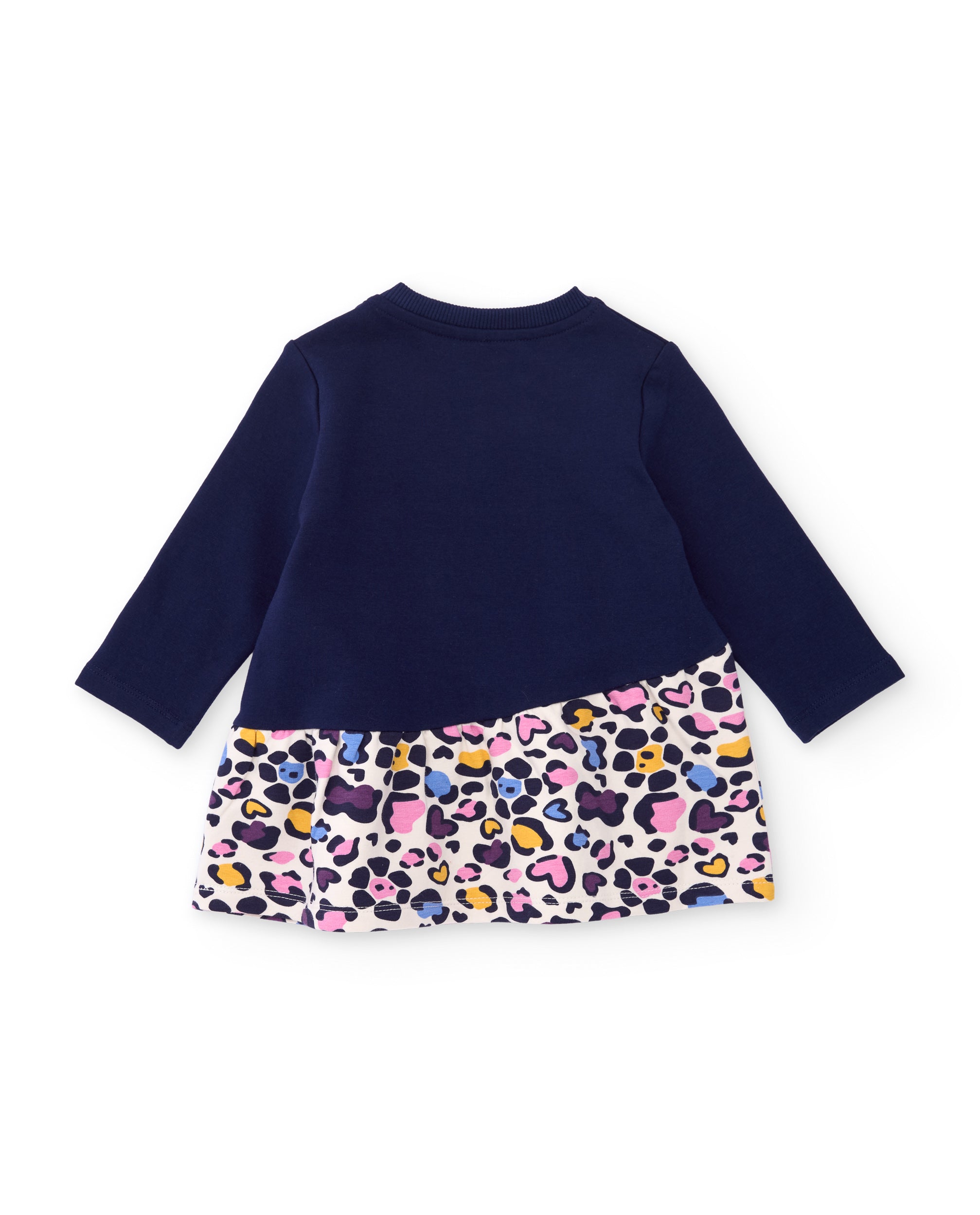 TucTuc Vestiti vestito felpa bambina blu navy lettere tigre