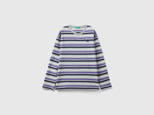 United Colors of Benetton maglietta righe cotone maniche lunghe