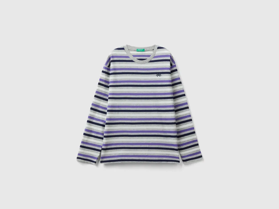 United Colors of Benetton maglietta righe cotone maniche lunghe