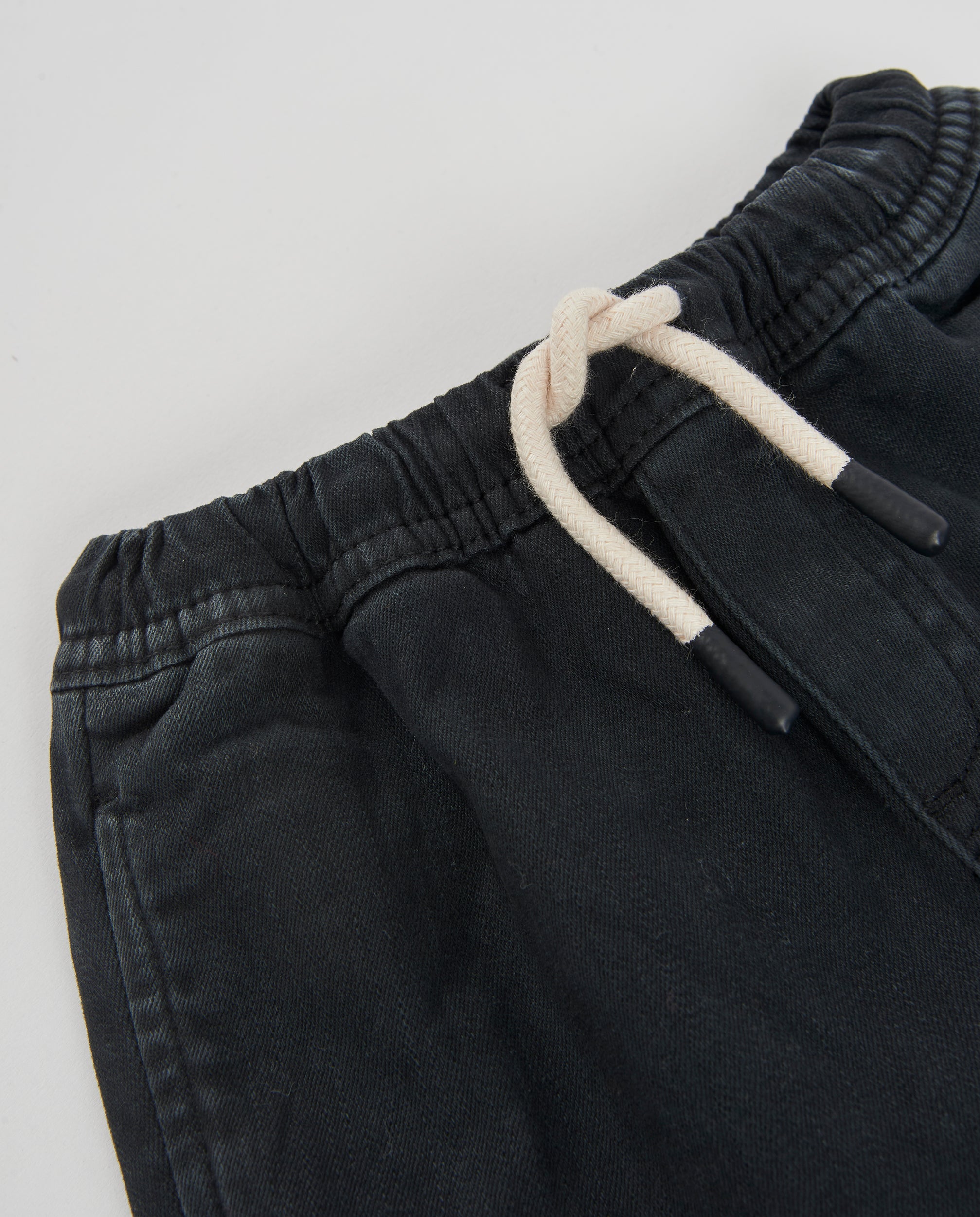 TucTuc Pantaloni Jeans Neonato Nero Elastico Coulisse 2A
