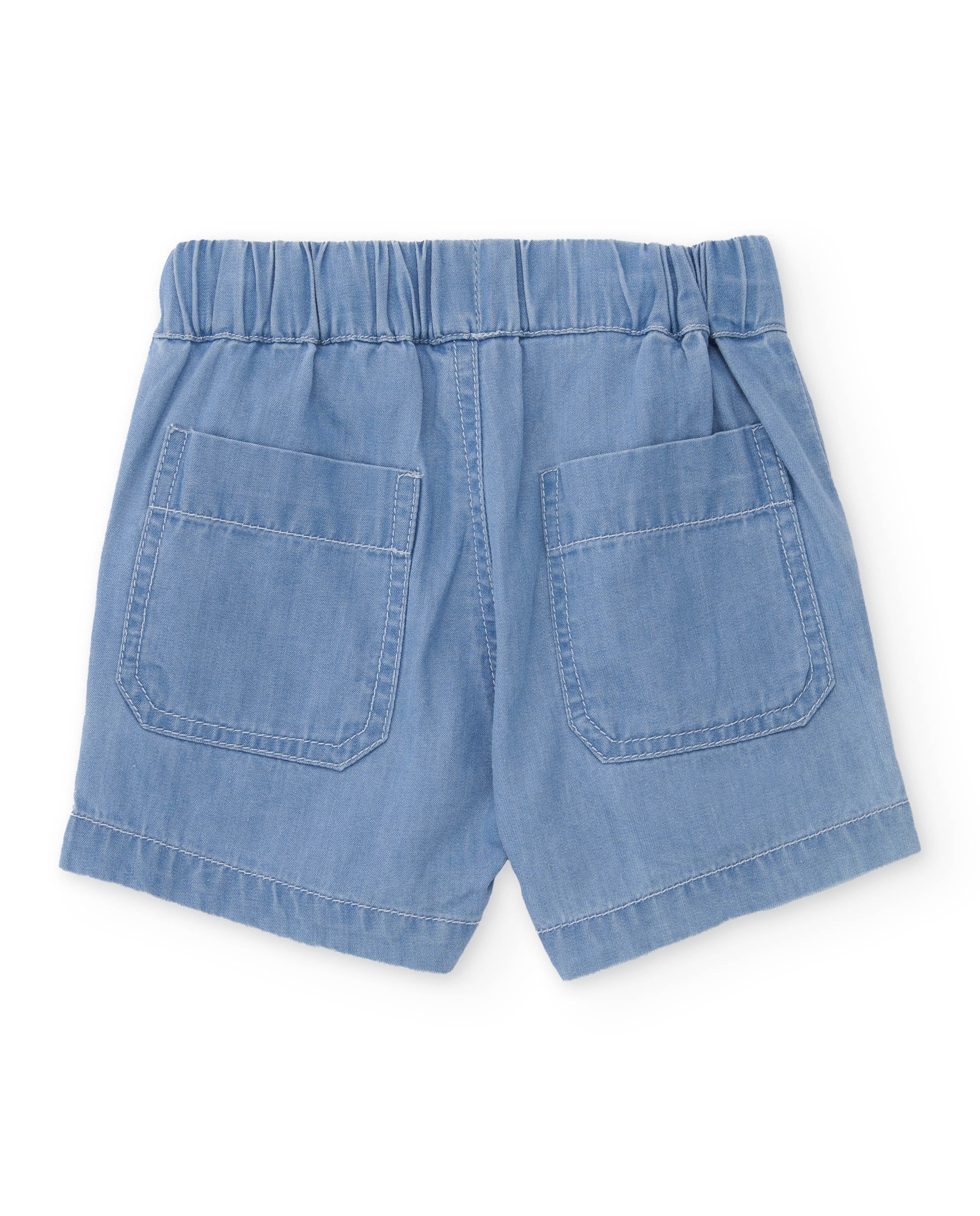 TucTuc Bermuda Denim Bermuda Bambino Blu Ricamo Granchio