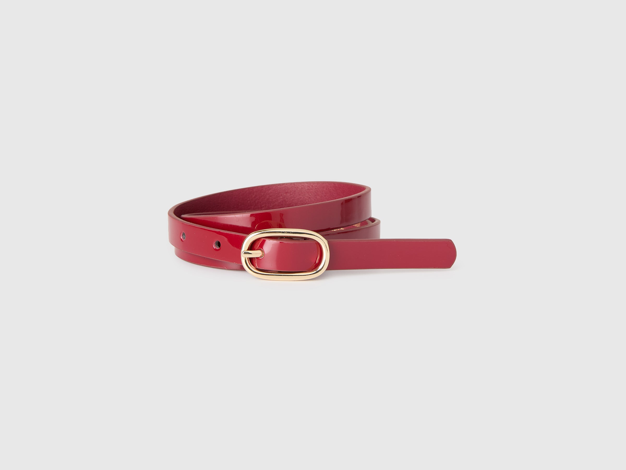 United Colors of Benetton Cintura vernice sottile fibbia ovale XS