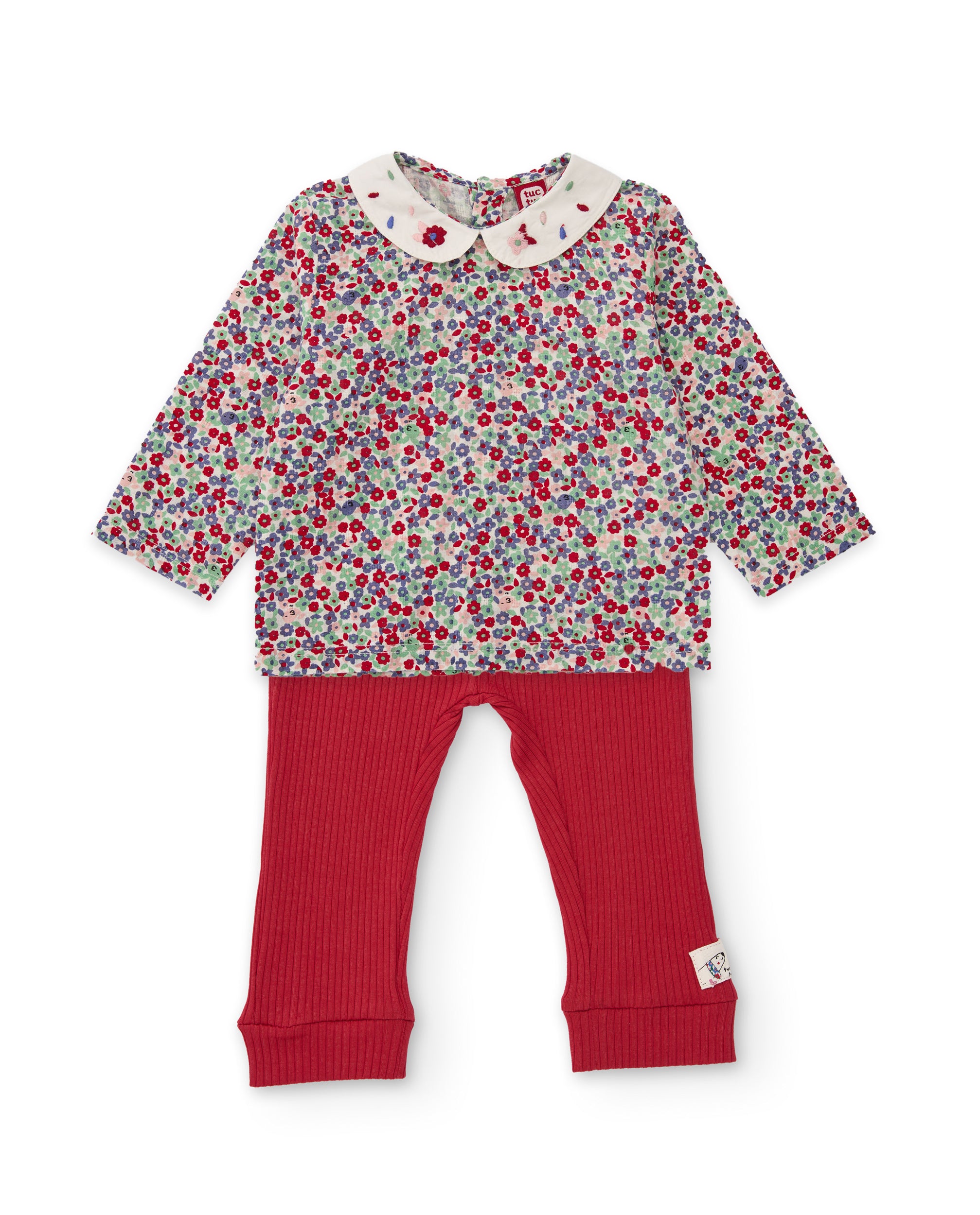 TucTuc Completi neonata multicolor blusa fiori + leggings
