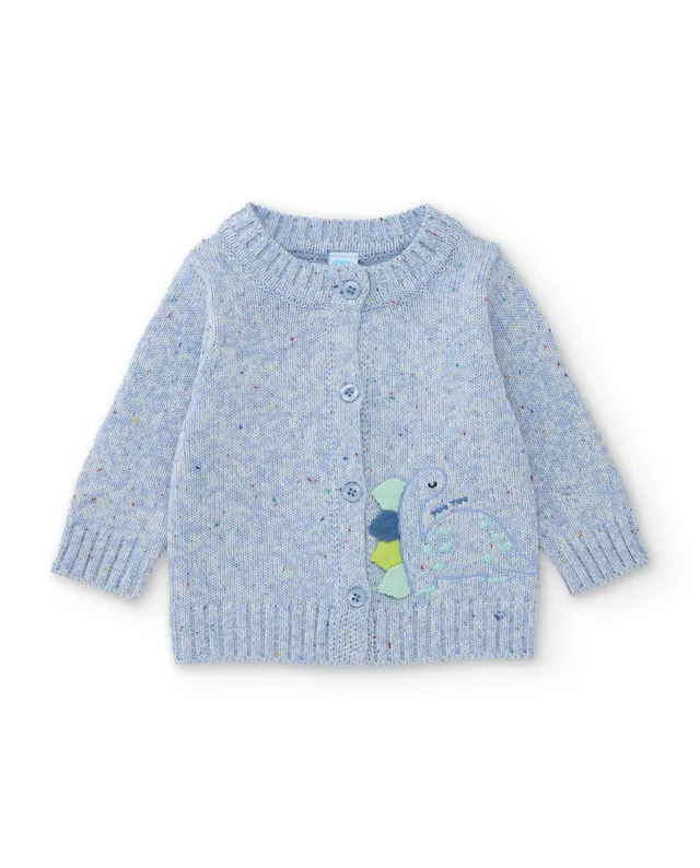 TucTuc Maglioni giacca tricot neonato azzurra dinosauro