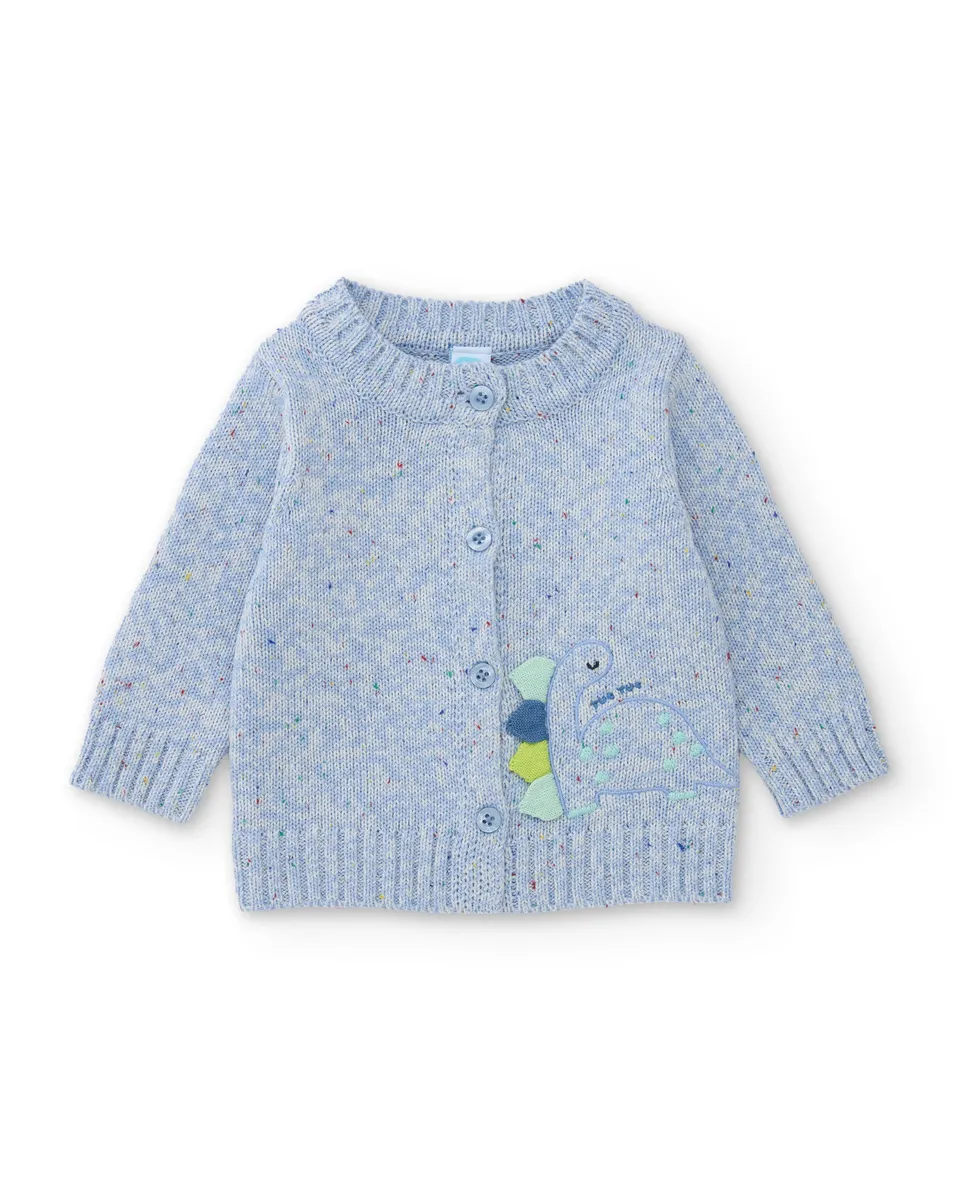 TucTuc Maglioni giacca tricot neonato azzurra dinosauro