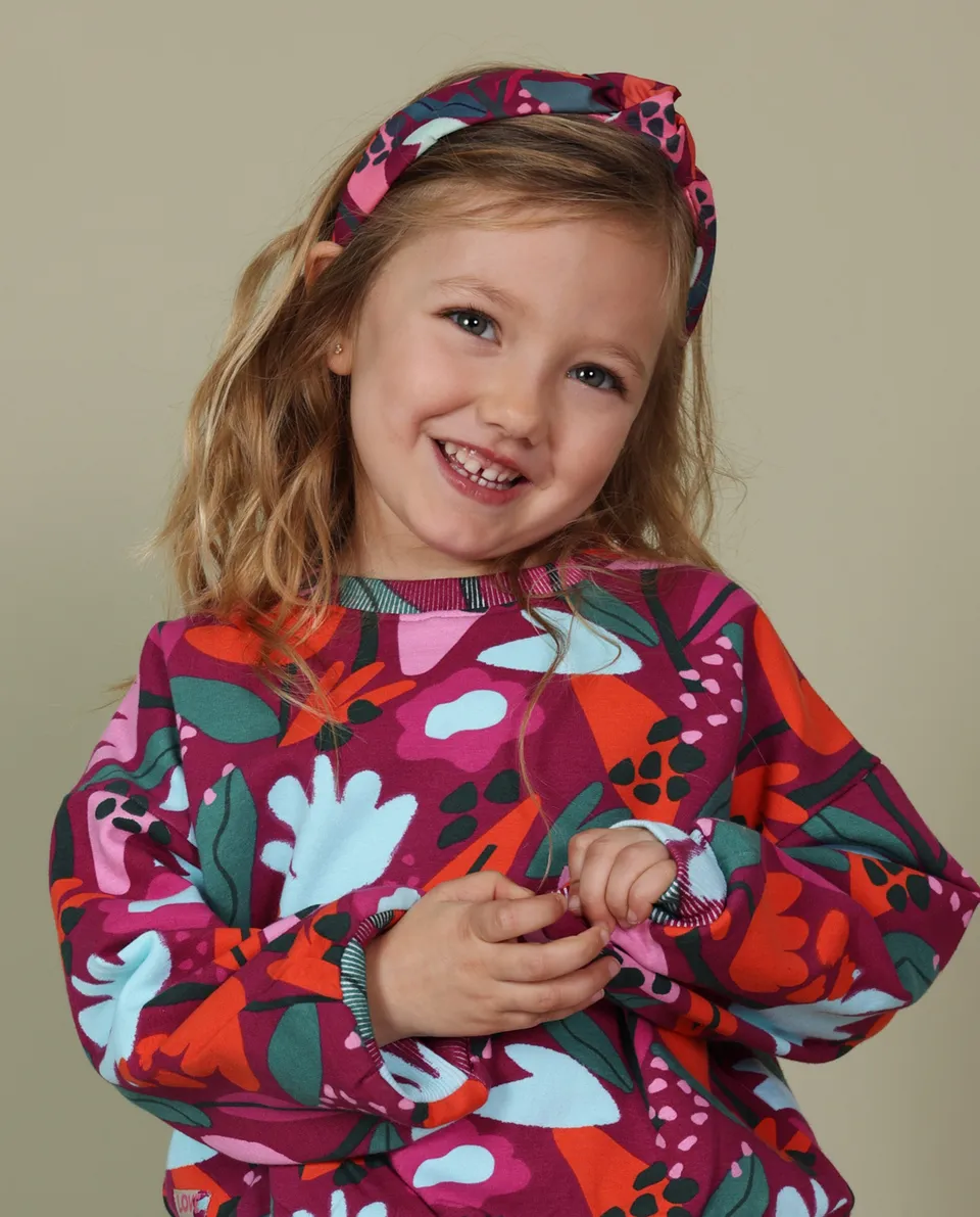 TucTuc Accessori Fascia bambina bordeaux floreale U