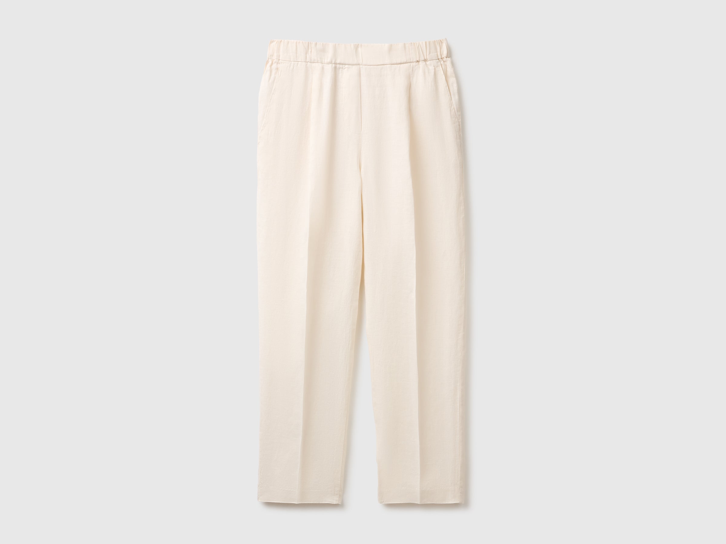 United Colors of Benetton Pantaloni Lino carrot fit caviglia puro lino