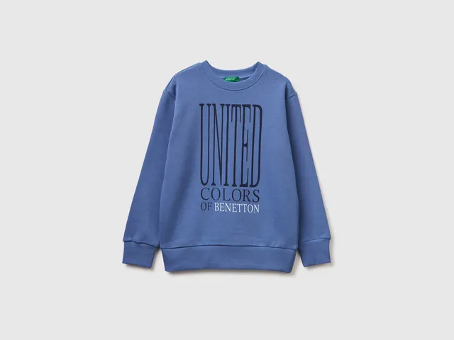 United Colors of Benetton Felpa Color-Block Cotone Logo 3J68C