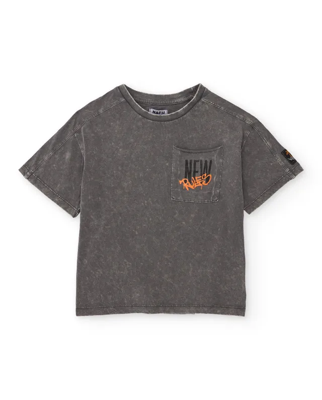 TucTuc Magliette T-shirt Bambino Grigia Effetto Lavato