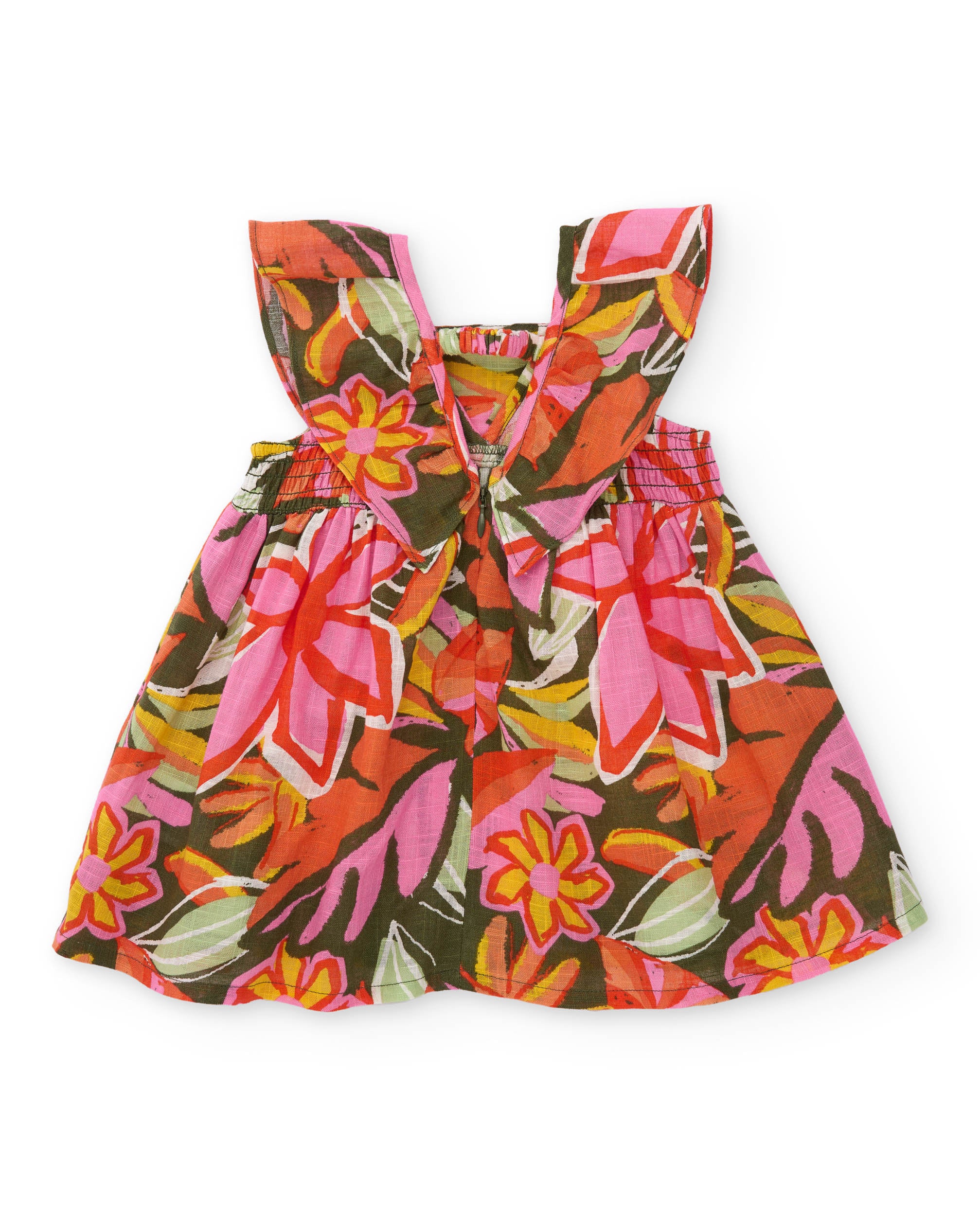 TucTuc Vestiti Vestito Bambina Arancione Floreale Senza Maniche