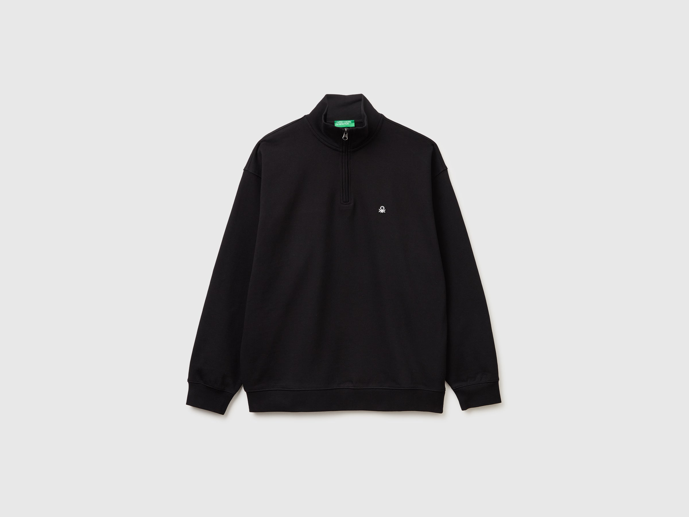 United Colors of Benetton Sweatshirts felpa mezza zip cotone bio